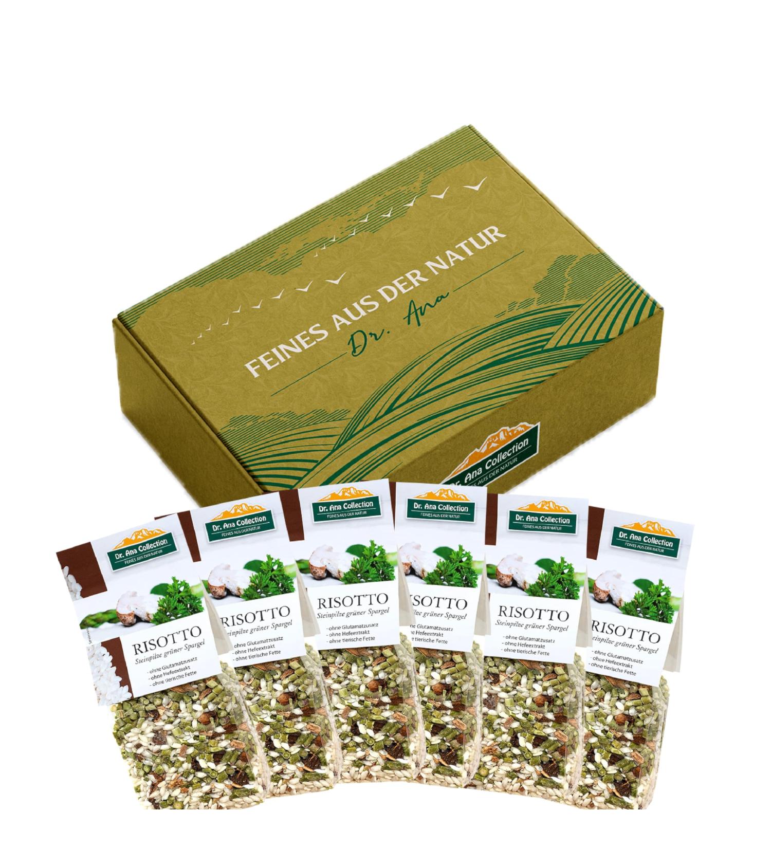 Dr.Ana Collection Italian Risotto with Pine Mushrooms & Green Asparagus - Vegan Additive-Free Ready Mix (6-Pack) | Authentic Arborio Rice | Gourmet Italian Specialty (6 x 200g) - Buy Online on GoSupps.com