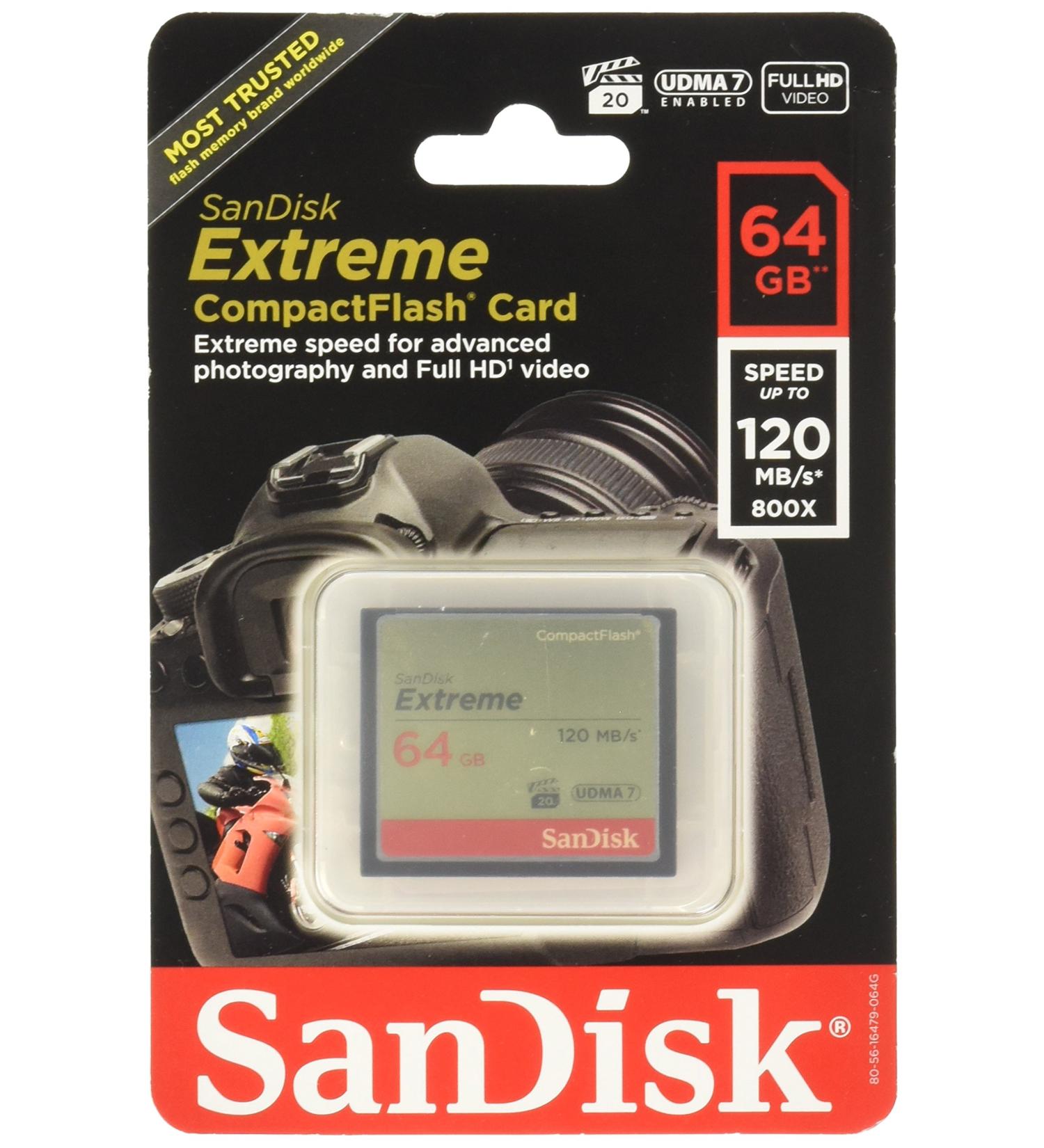 Sandisk Extreme CompactFlash Memory Card - 64 GB (SDCFXS-064G-A46)