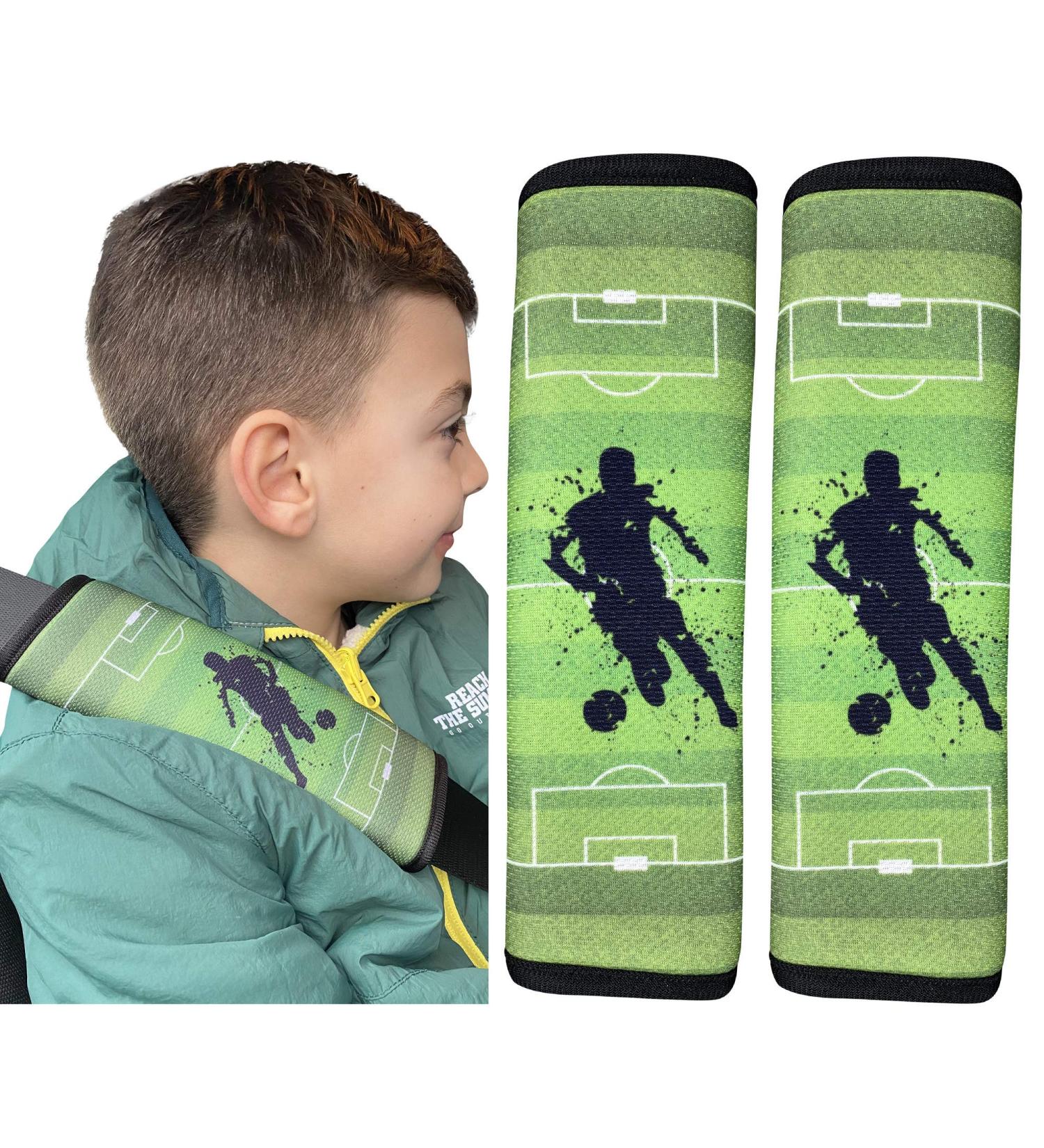 HECKBO 2X Kids Car Seat Belt Pads - Football Design - 2 Pack Seat Belt Protectors for Kids & Babies - Buy Online on GoSupps.com