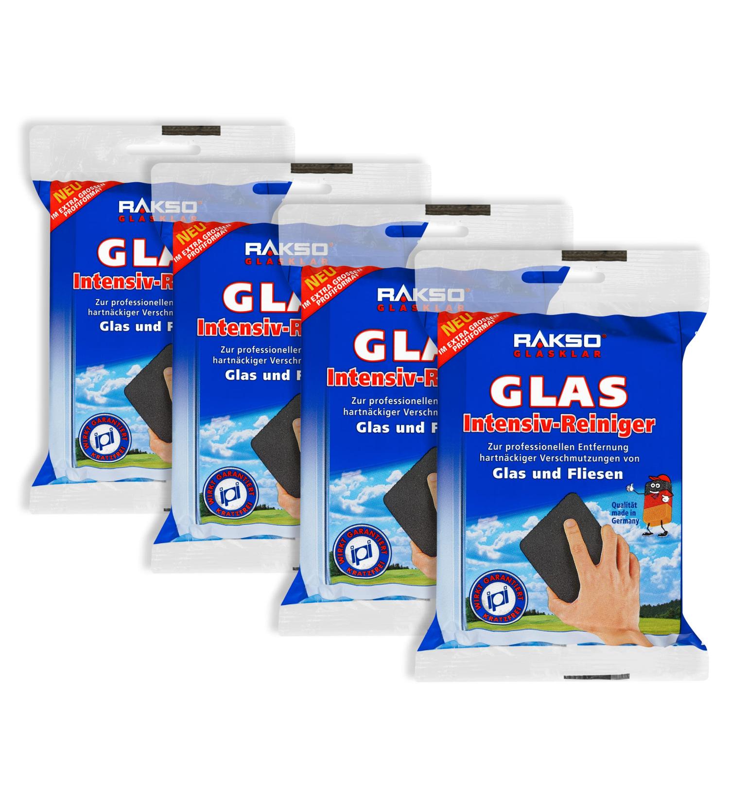 Rakso Glass Intensive Cleaner - 4 Disc Set | Scratch-Free Stainless Steel Wool for Glass & Tile | 4x1 Pieces Ideal for Wall & Floor Cleaning - Buy Online on GoSupps.com