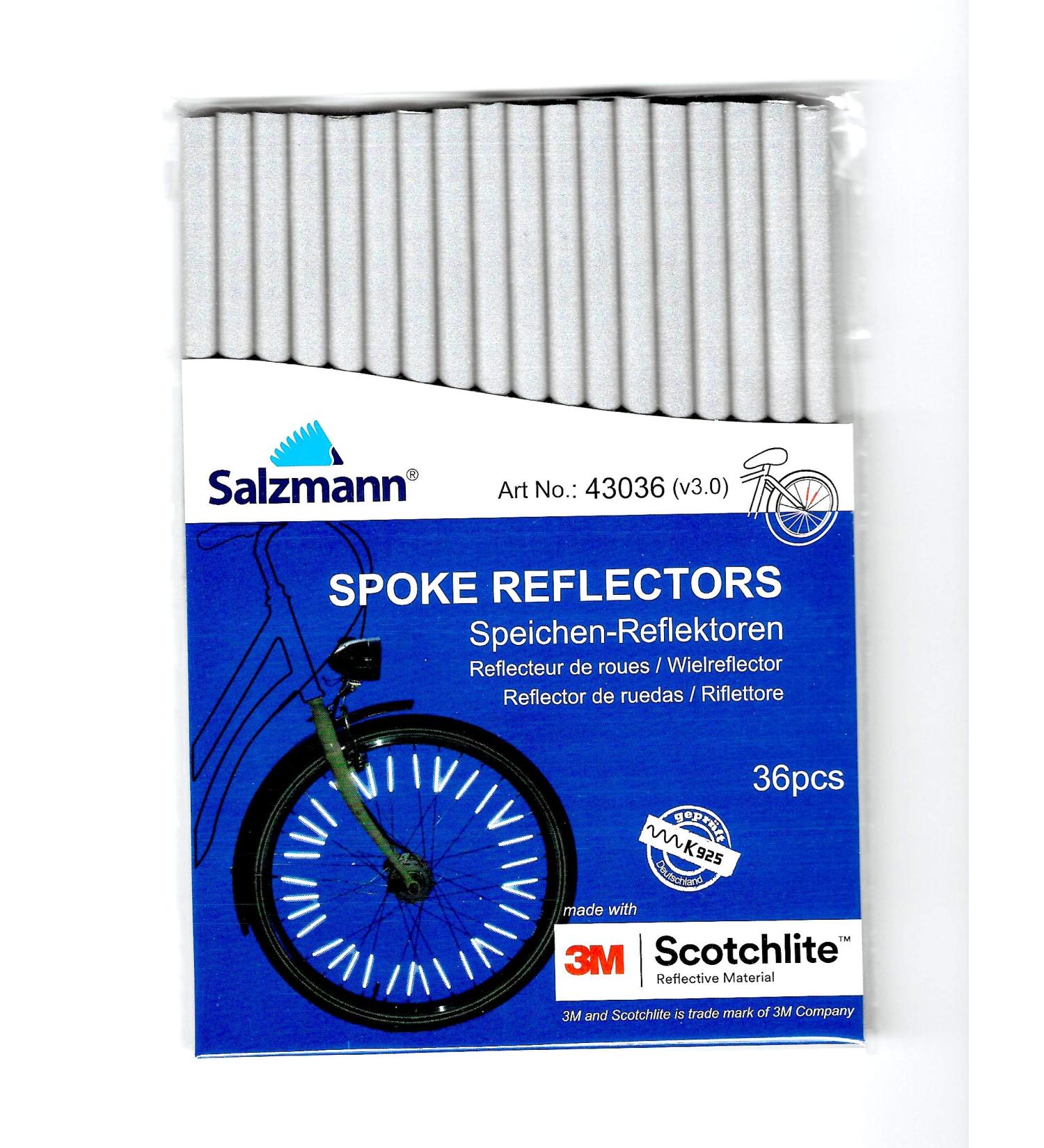Salzmann 3M Spoke Reflectors for Bicycles - 36 Pieces | High Visibility with 3M Scotchlite - Buy Online on GoSupps.com