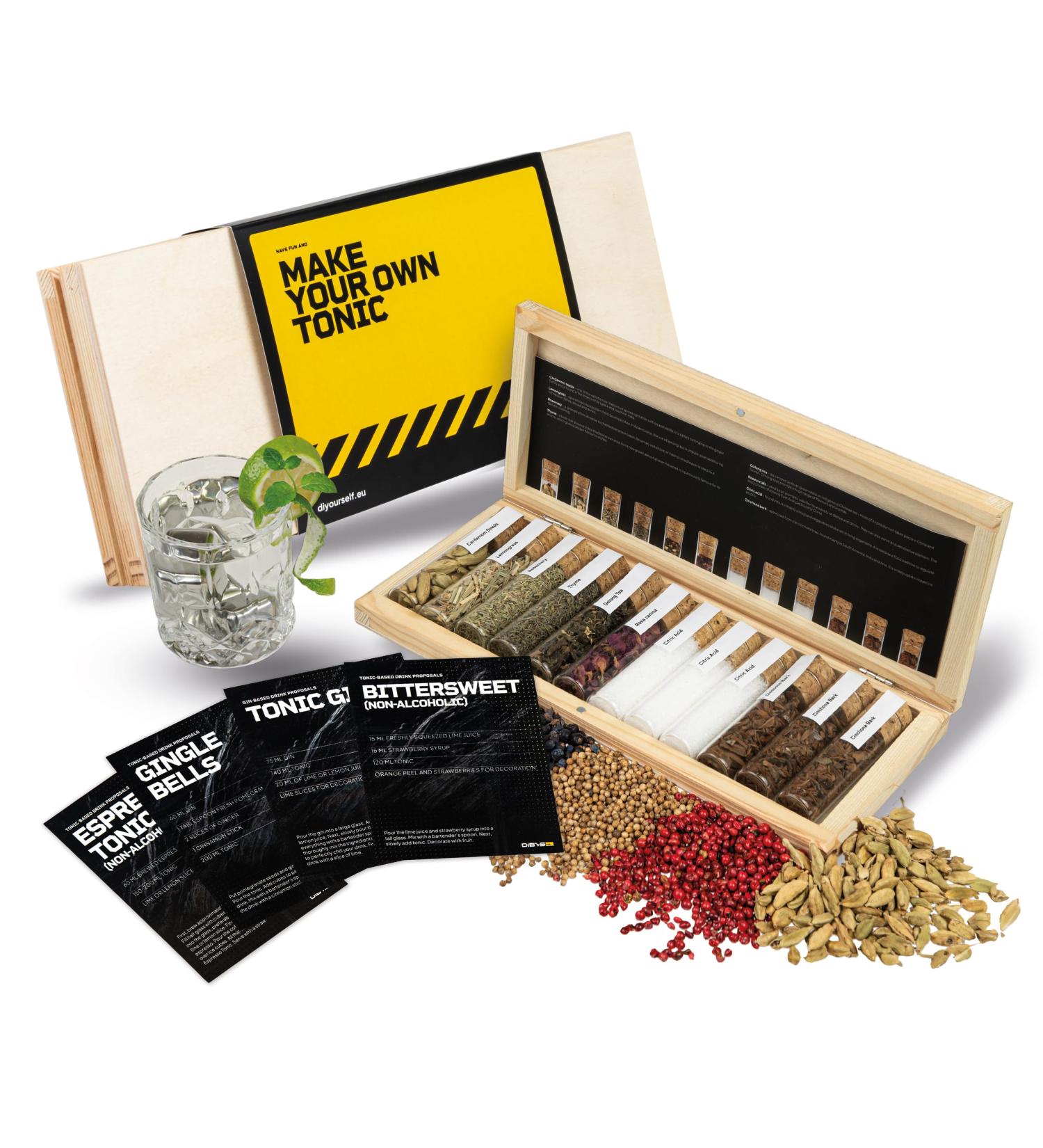 Dibys Tonic Spice Set Mini | 12 Botanicals & Recipe Cards | Luxury Tonic Gift Set for Gin Lovers | Ideal for Men & Women - Buy Online on GoSupps.com