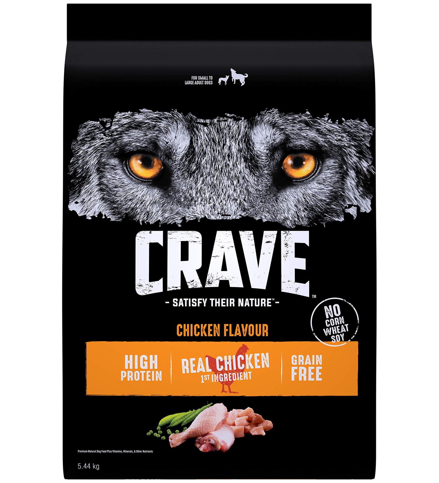 CRAVE Adult Dry Dog Food Chicken Flavour 5.44kg Bag Chicken 5.44 kg (Pack of 1) Dog Food - Buy Online on GoSupps.com