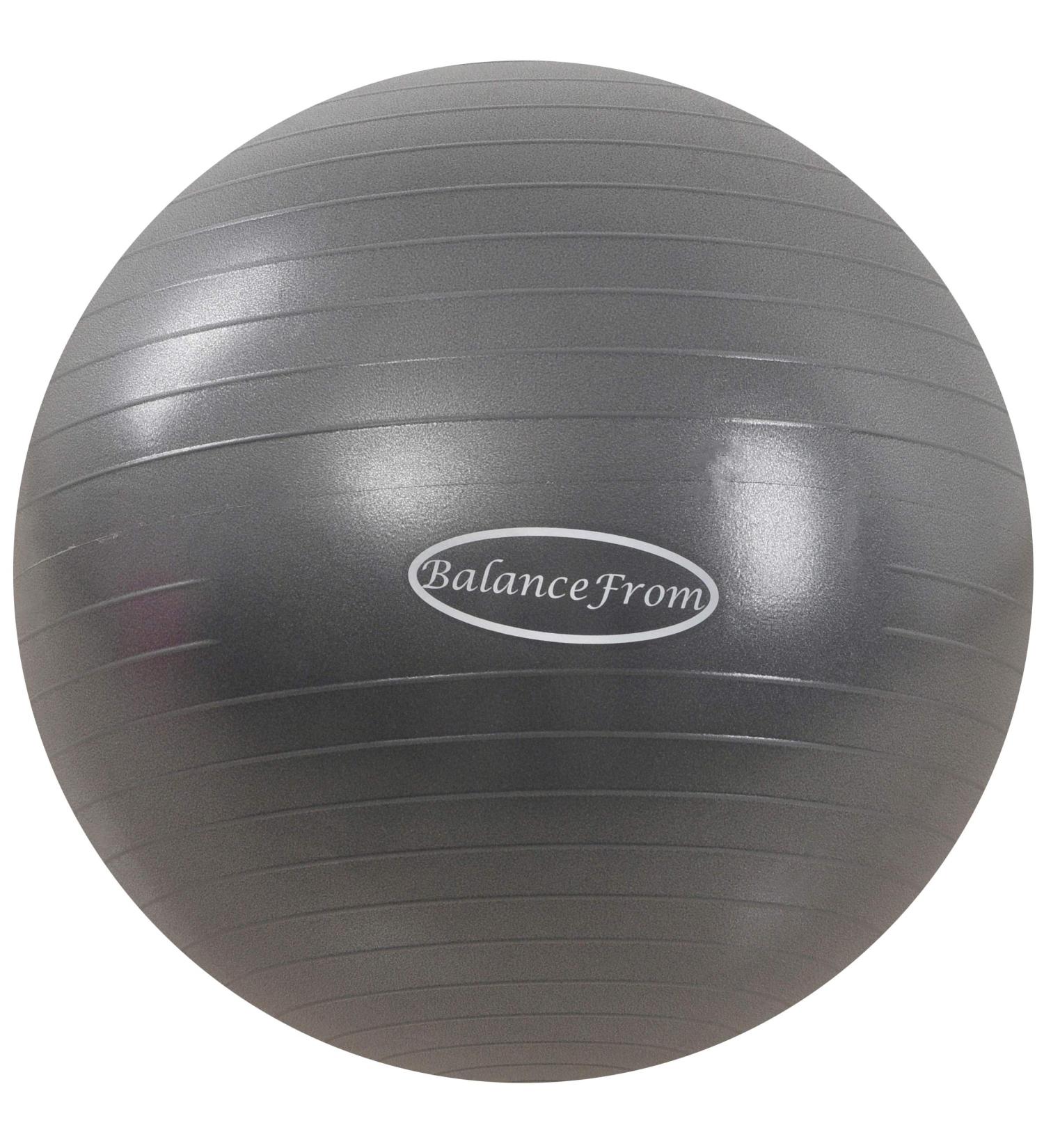 BalanceFrom Anti-Burst and Slip Resistant Exercise Ball Yoga Ball Fitness Ball Birthing Ball with Quick Pump  2 000-Pound Capacity Gray 58-65cm  L - Buy Online on GoSupps.com