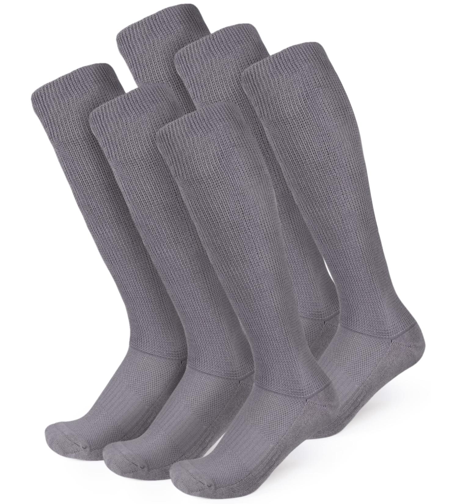 Viasox 6 Pack Non-Binding Diabetic Socks - Large Gray - Men & Women - Comfortable & Durable - Buy Online on GoSupps.com