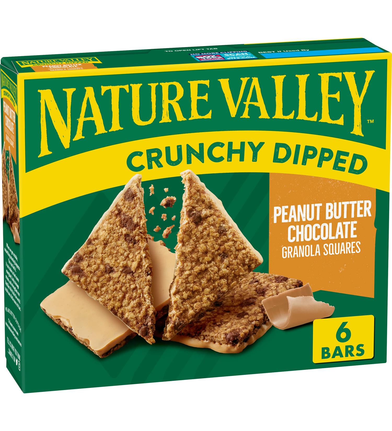 Nature Valley Crunchy Dipped Peanut Butter Chocolate Granola Squares 6 Count
