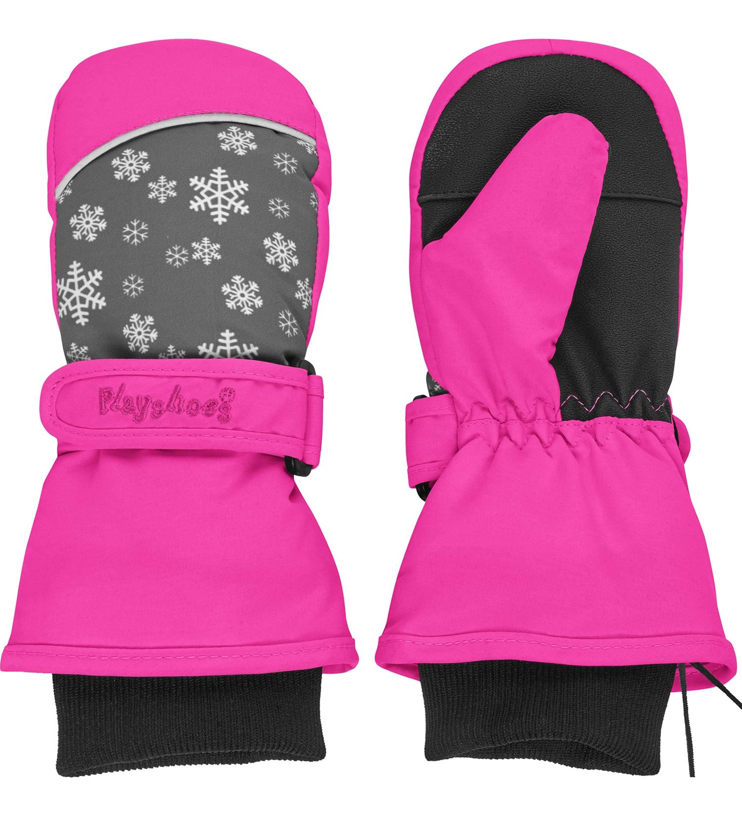 Playshoes Unisex Children's Mittens Winter Gloves 2-4 Years - Pink Snowflakes | Warm Durable & Stylish Winter Gear for Kids - Buy Online on GoSupps.com