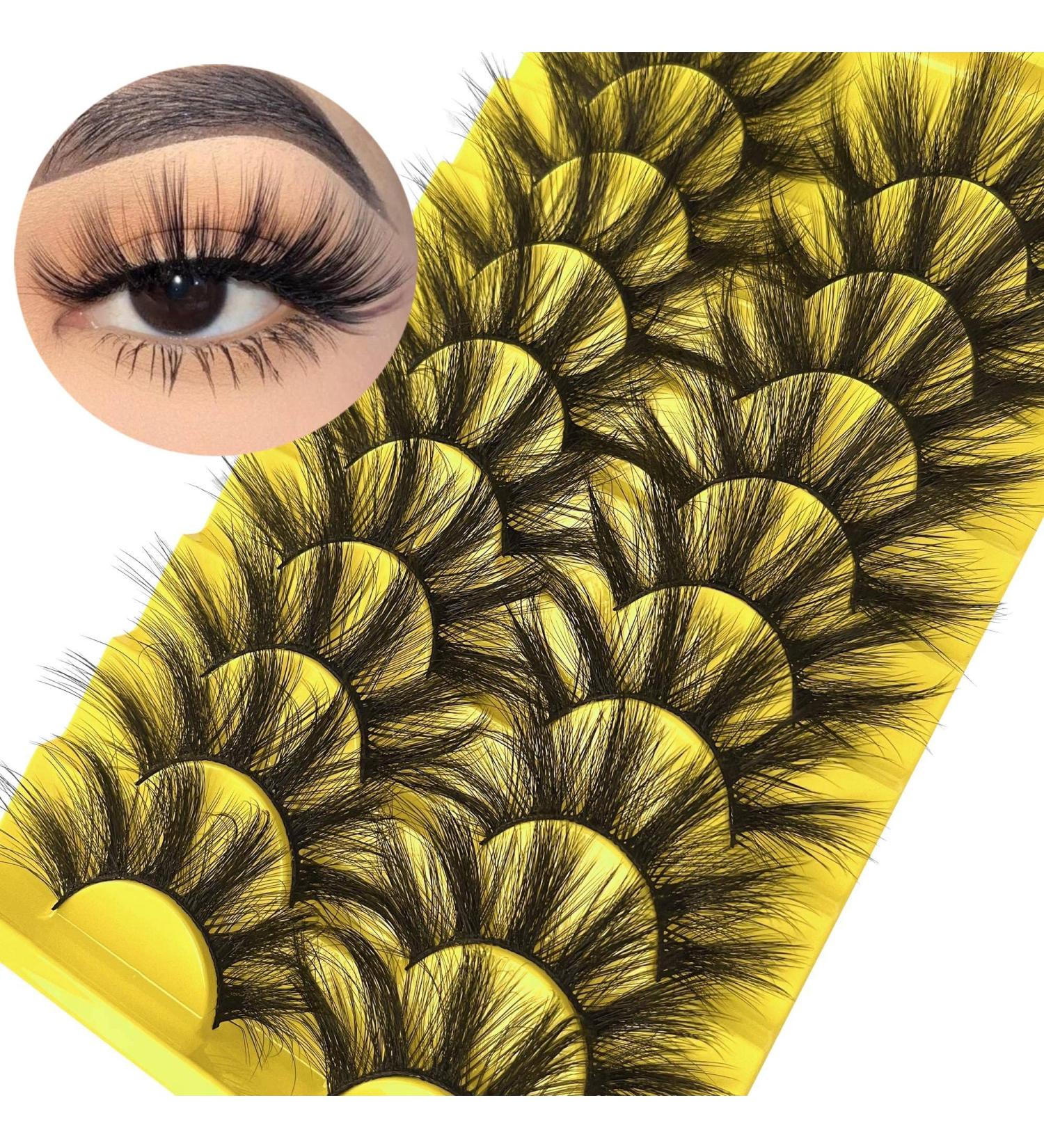 HeyAlice Manga Cosplay 23mm Dramatic Mink Lashes - 9 Pairs Long Fluffy 6D Volume Strip Eyelash Pack - Buy Online on GoSupps.com