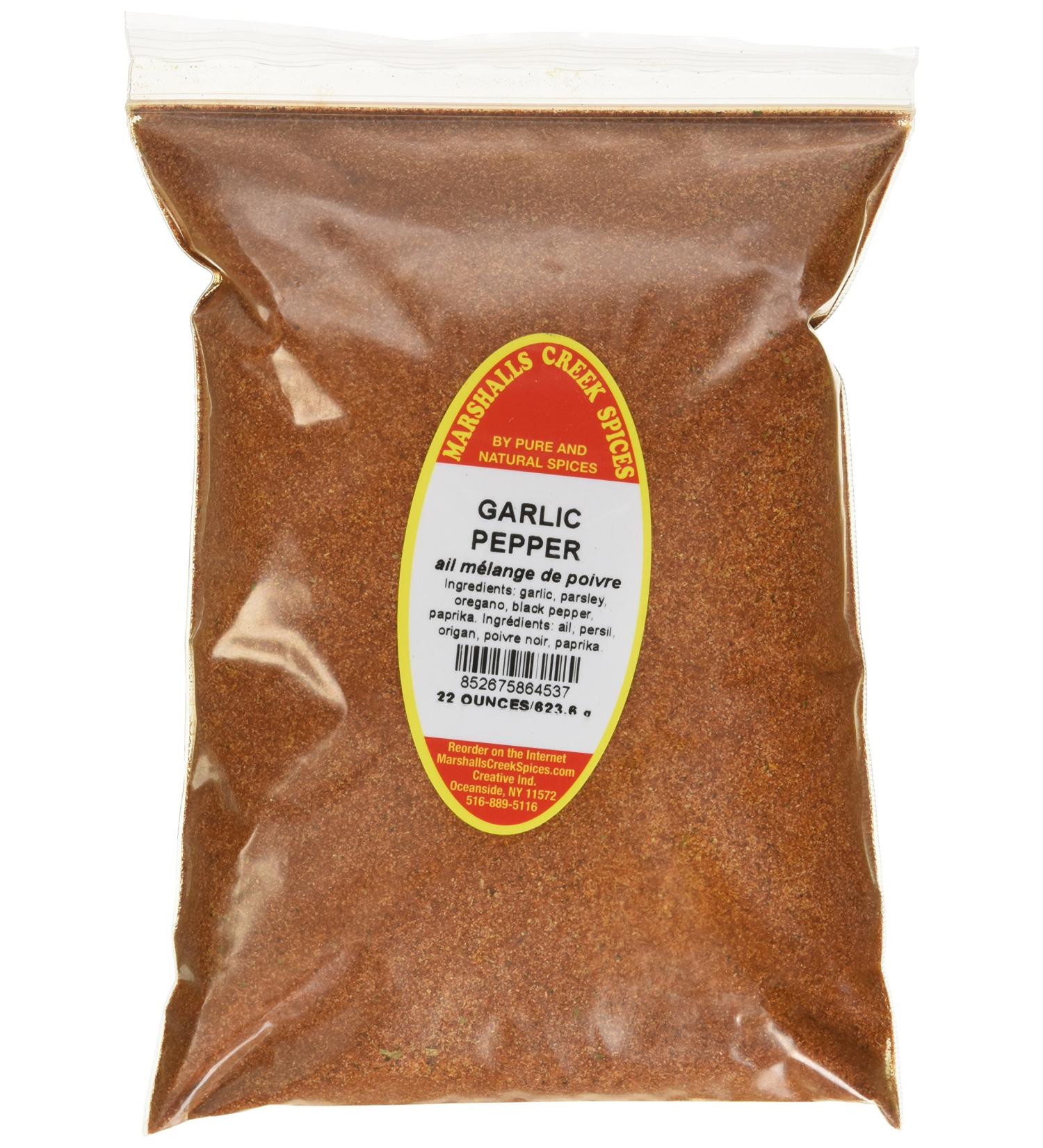 Marshalls Creek Spices Refill Pouch No Salt Blend Seasoning Garlic Pepper XL 22 Ounce - Buy Online on GoSupps.com