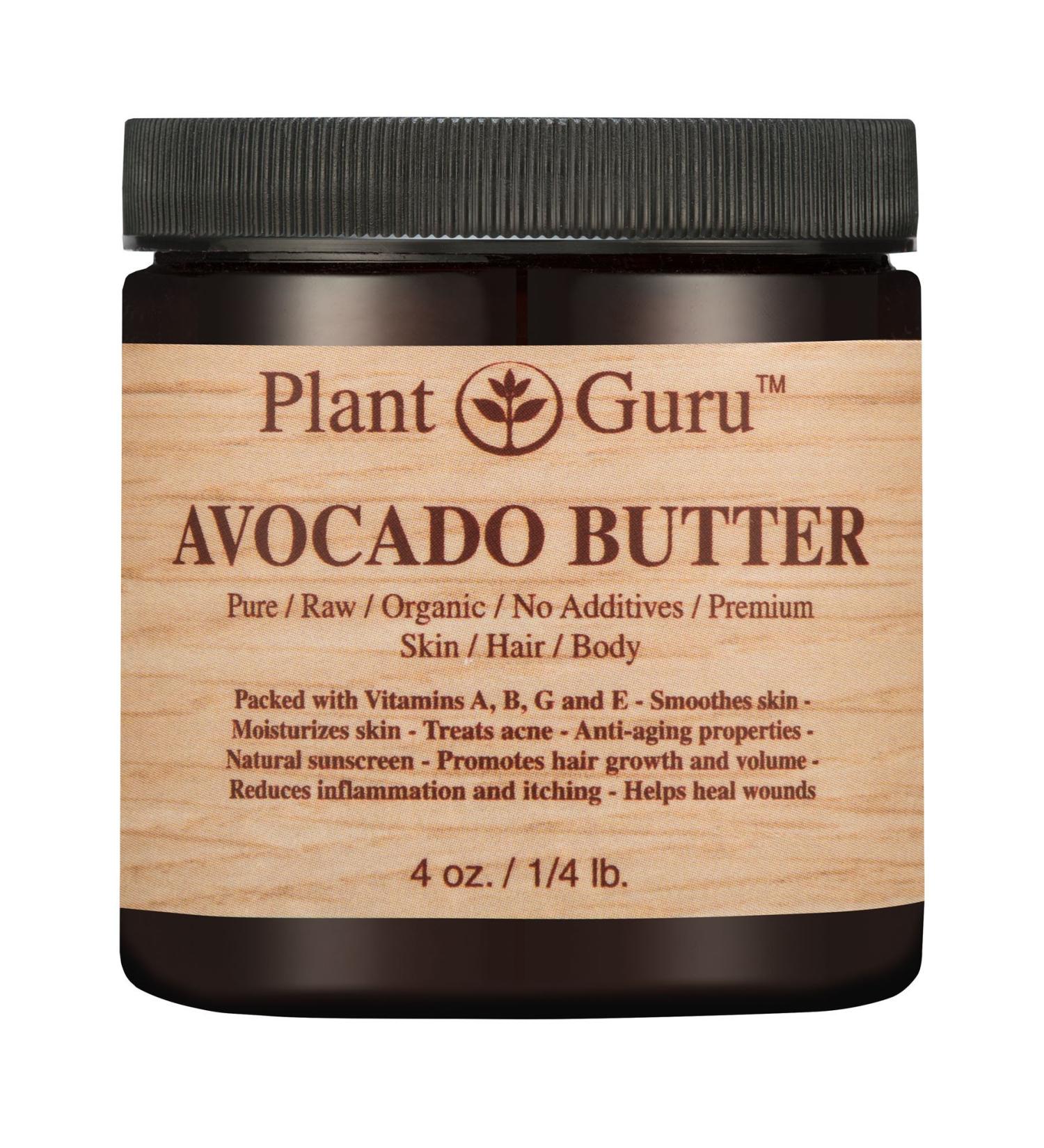 Avocado Body Butter 4 oz. 100% Pure Raw Fresh Natural Cold Pressed. Skin  Hair  Nail Moisturizer  DIY Creams  Balms  Lotions  Soaps. 4 Ounce (Pack of 1)