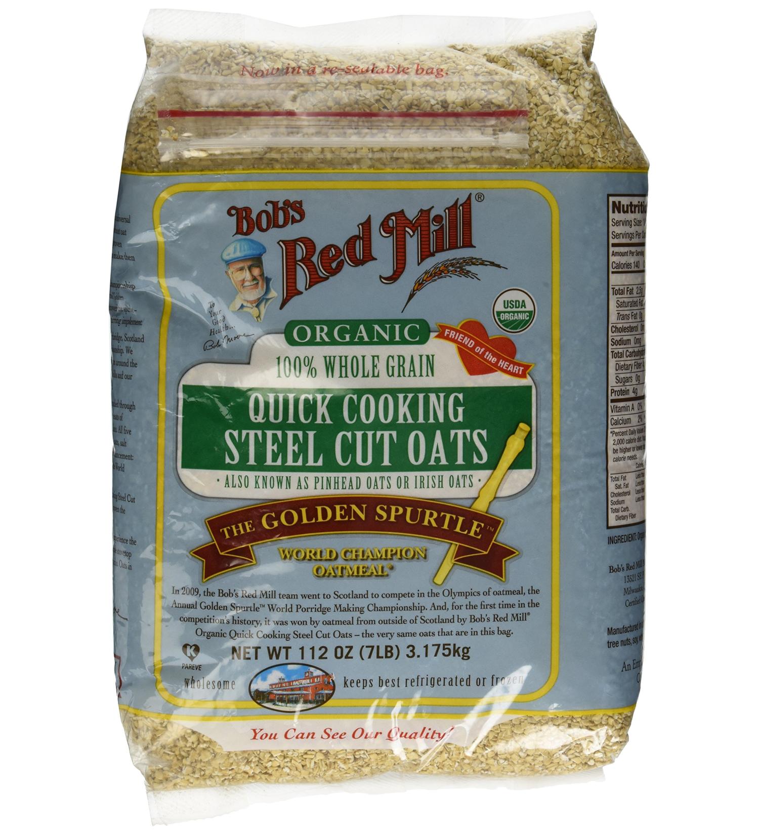 Bob's Red Mill Quick Cooking 100% Whole Grain Oats - 112 Ounce, 7 Pound Pack - Nutritious and Delicious Breakfast Option - Buy Online on GoSupps.com