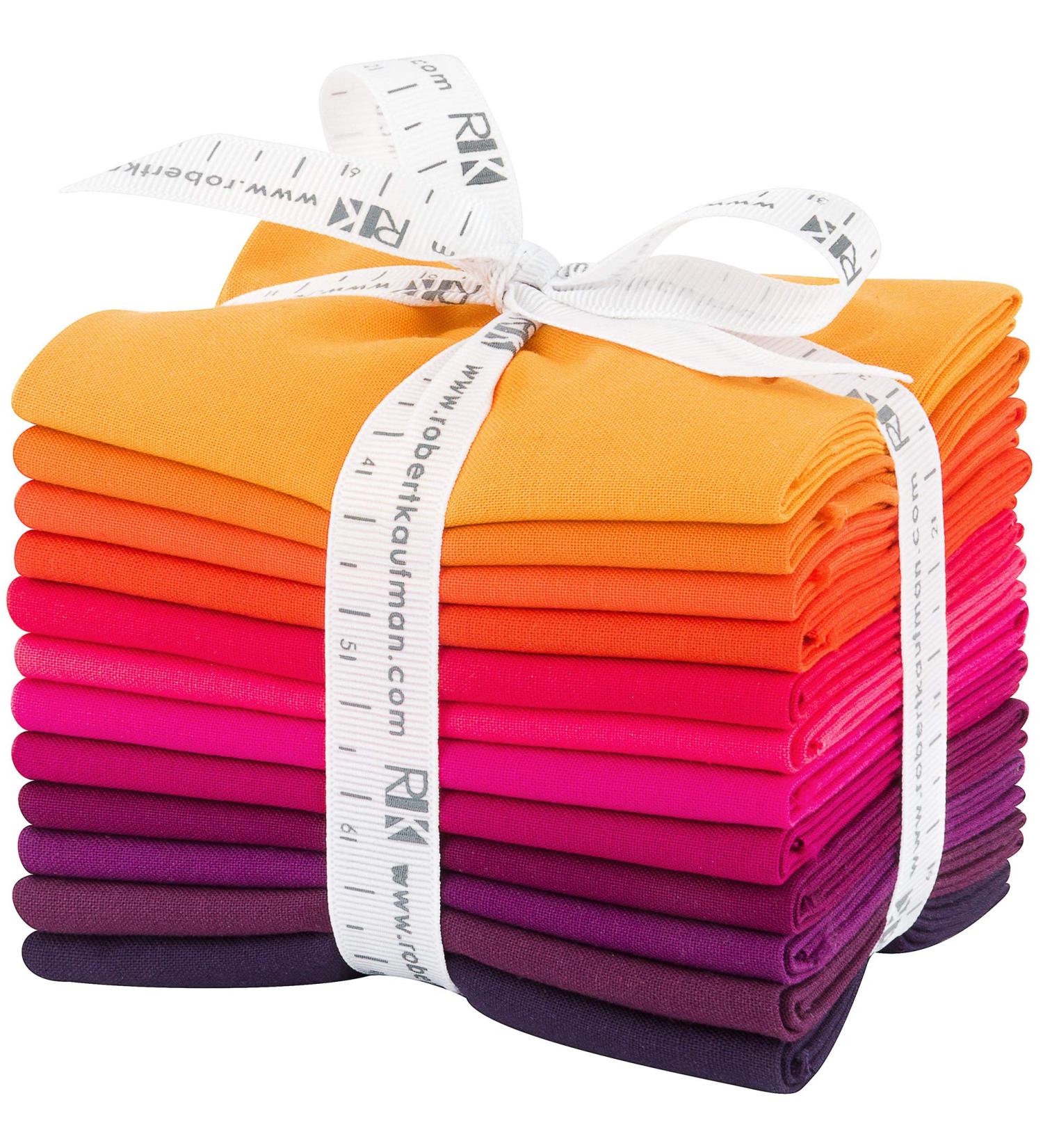 Robert Kaufman Kona Cotton Solids Birds of Paradise Fat Quarter Bundle 12 Precut Cotton Fabric Quilting FQs Assortment FQ-1372-12