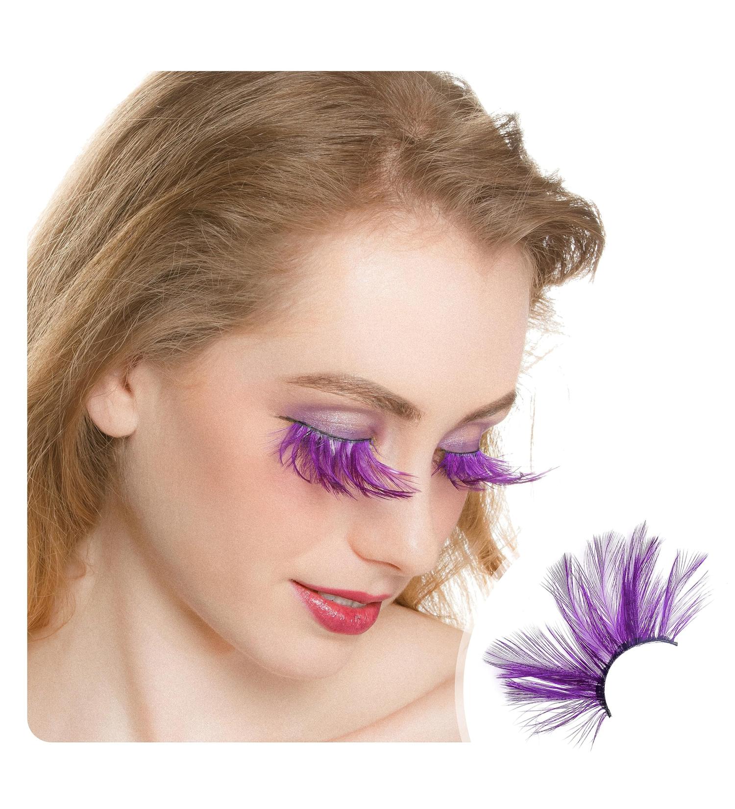 Dorisue Huge Dramatic Halloween Eyelashes - Purple Extra Long Cat Eye & Feather Style for Costumes - Buy Online on GoSupps.com