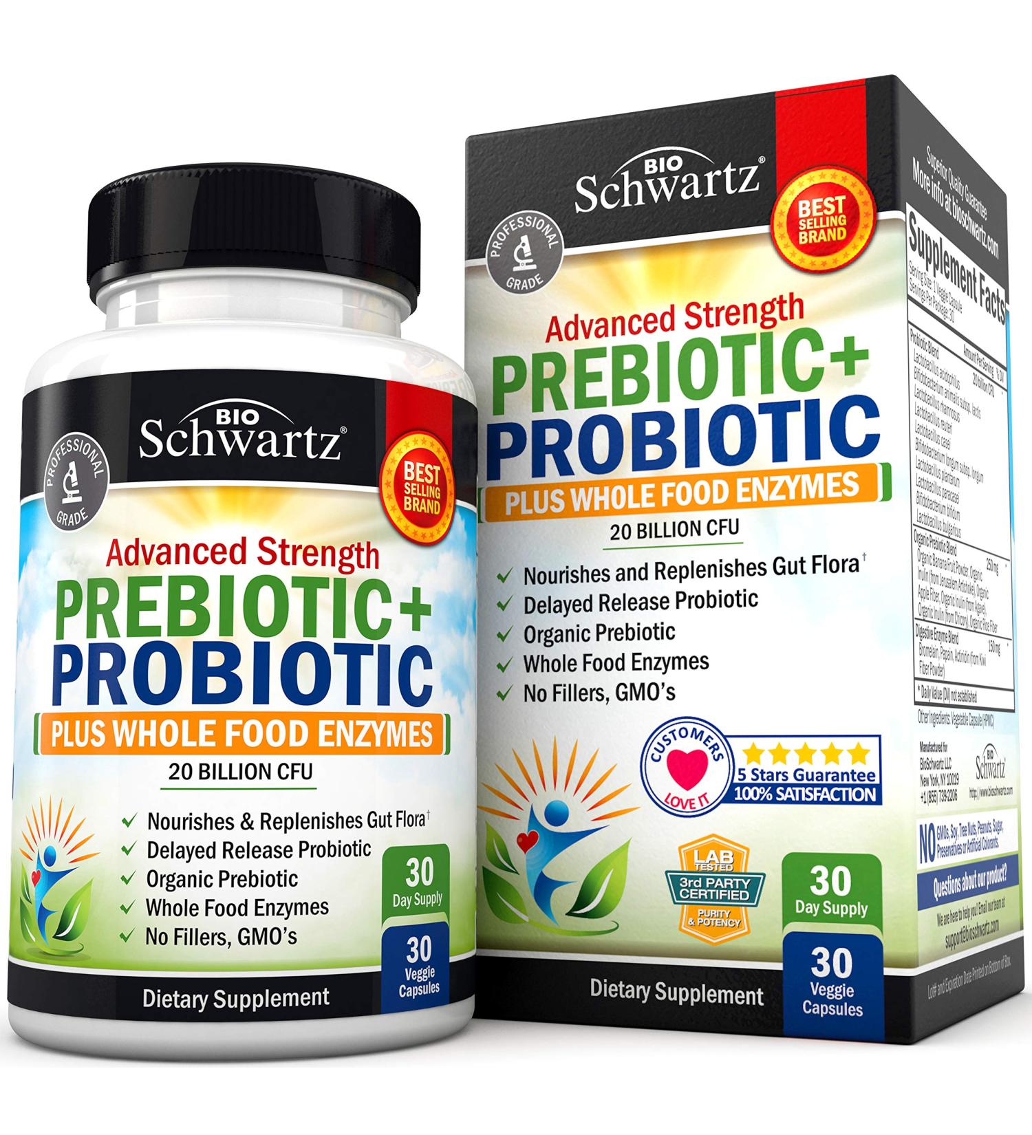 Digestive Health Supplements for Adults - Probiotics with Enzymes - Non-GMO, Gluten & Dairy Free - 30ct (Pack of 1) - Buy Online on GoSupps.com