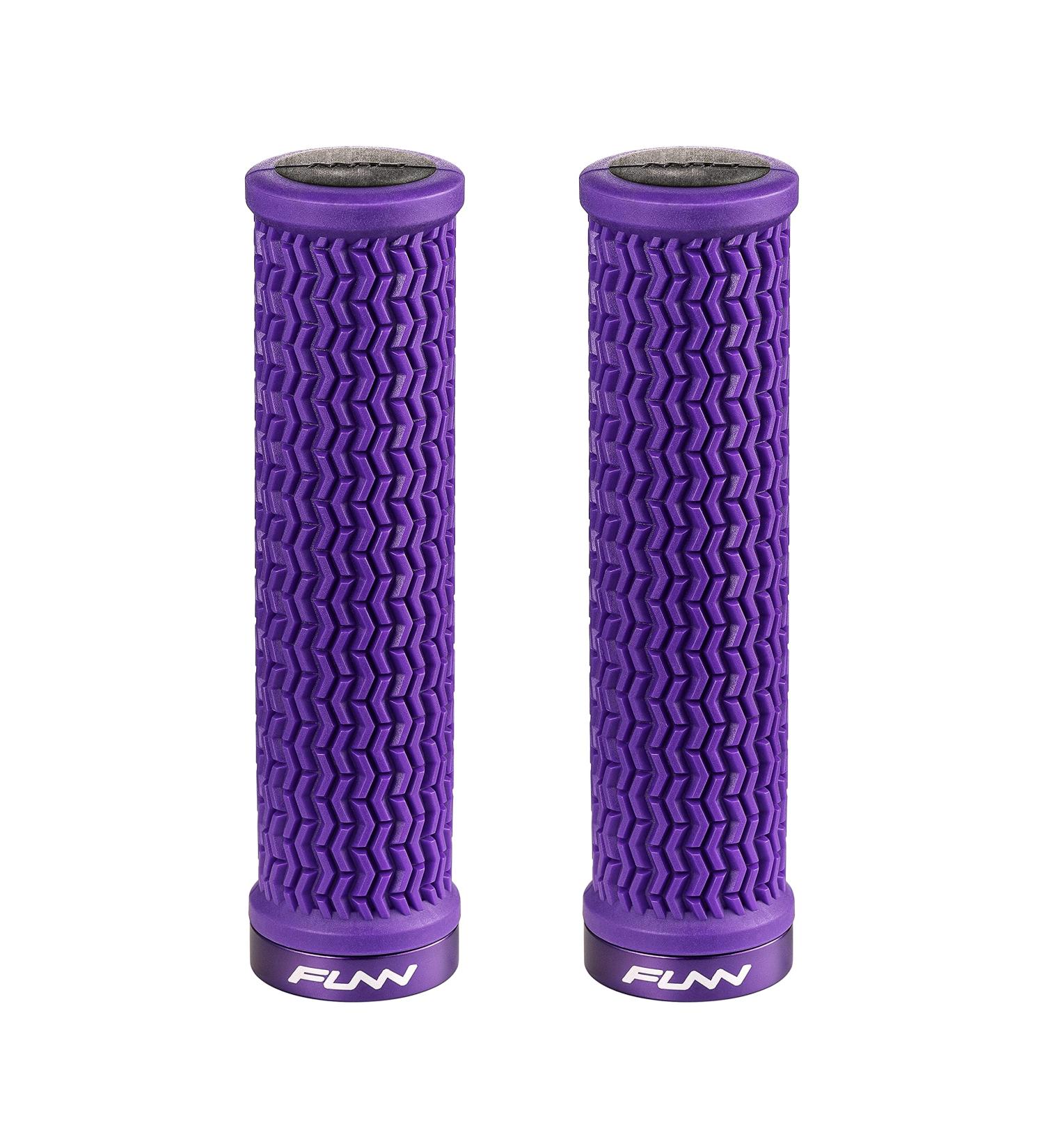 Funn Holeshot Mountain Bike Grips - Lightweight Ergonomic Handlebar Grips with Single Lock On Clamp for MTB/BMX - Purple - Buy Online on GoSupps.com