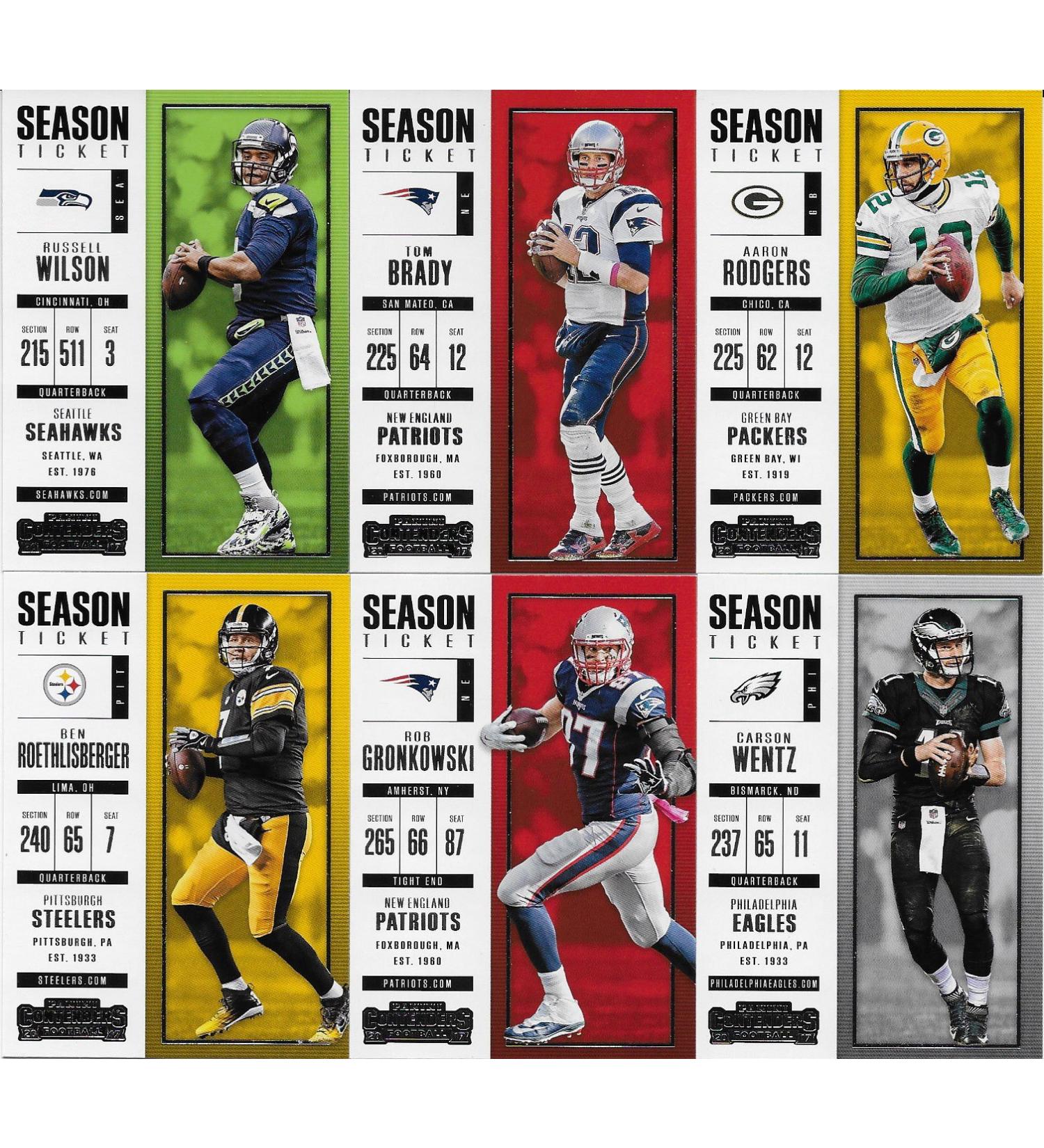 2017 Panini Contenders NFL Football 100 Card Veteran Players Set - Tom Brady, Carson Wentz, Rob Gronkowski, Myles Garrett Rookie & More - Buy Online on GoSupps.com