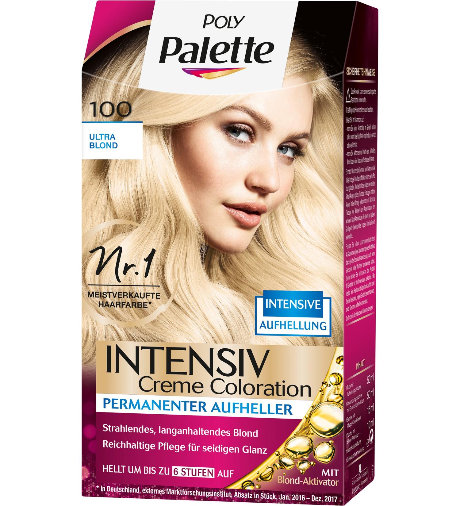 Poly Palette Intensive Cream Coloration - 100 Ultra Blonde Level 3 (Pack of 3 x 128 ml) - International Shipping Available - Buy Online on GoSupps.com