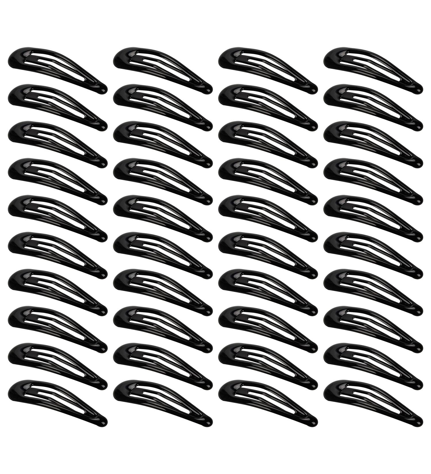 Beayuer 40 Pcs Snap Hair Clips 2 Inch Metal Hair Accessories Barrettes Oli Drop Surface Clip for Girls Lady Women Hair Styling (40 Pack Black) 1 count (Pack of 40) Black - Buy Online on GoSupps.com