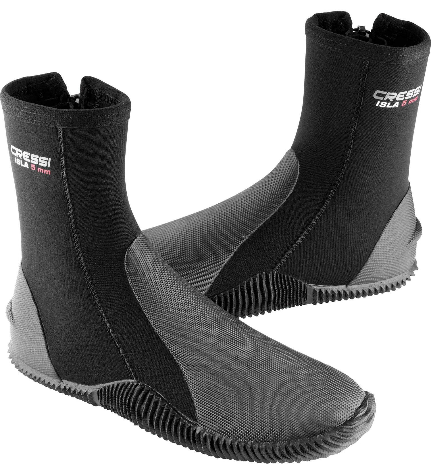 Cressi Isla 5mm Neoprene Boots for Snorkeling, Diving, Canyoning - Black/Black, Size 10 (US Man) & 11 (US Lady) - Buy Online on GoSupps.com