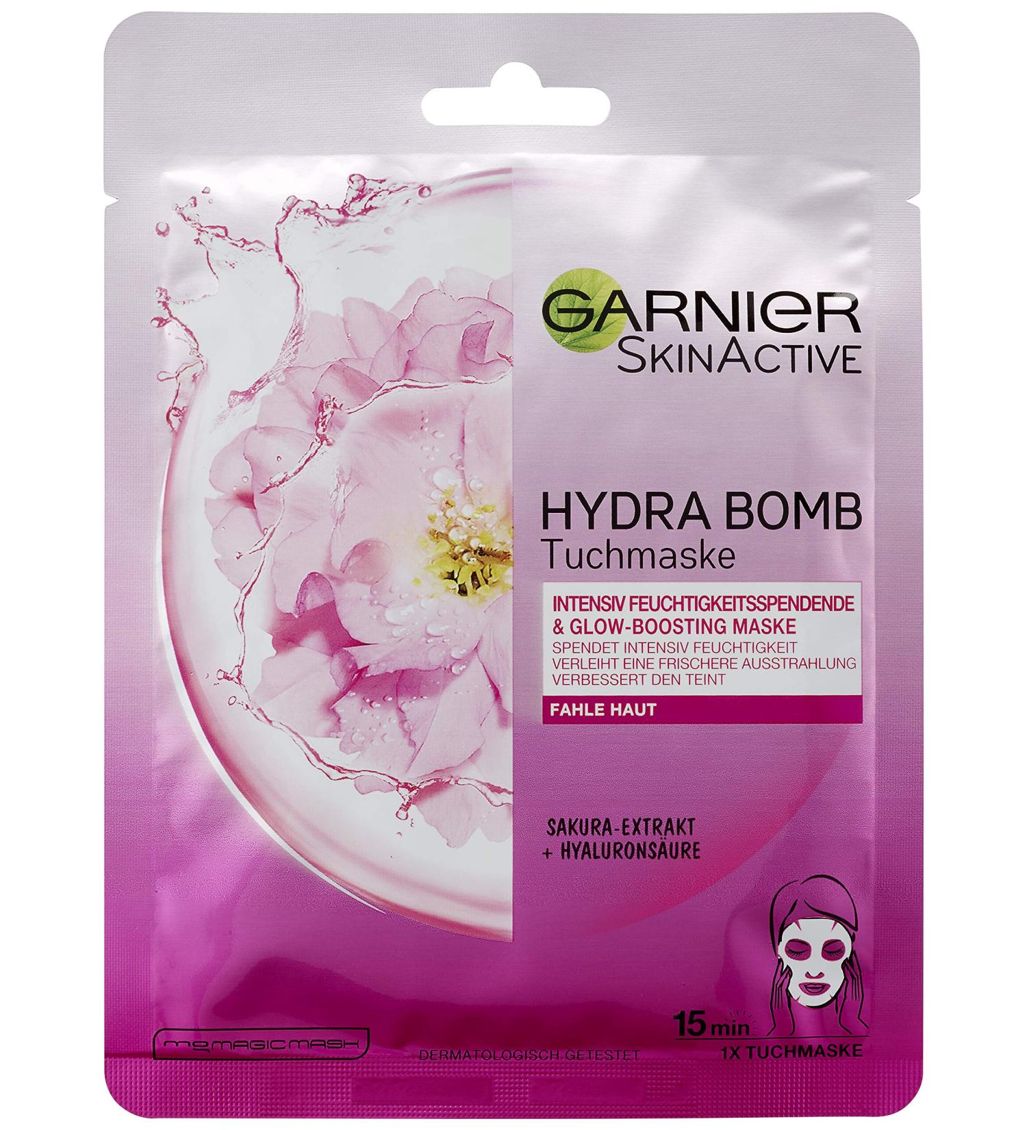 Garnier SkinActive Hydra Bomb Sheet Mask Sakura Extract Pack of 5 (5 x 32 g)