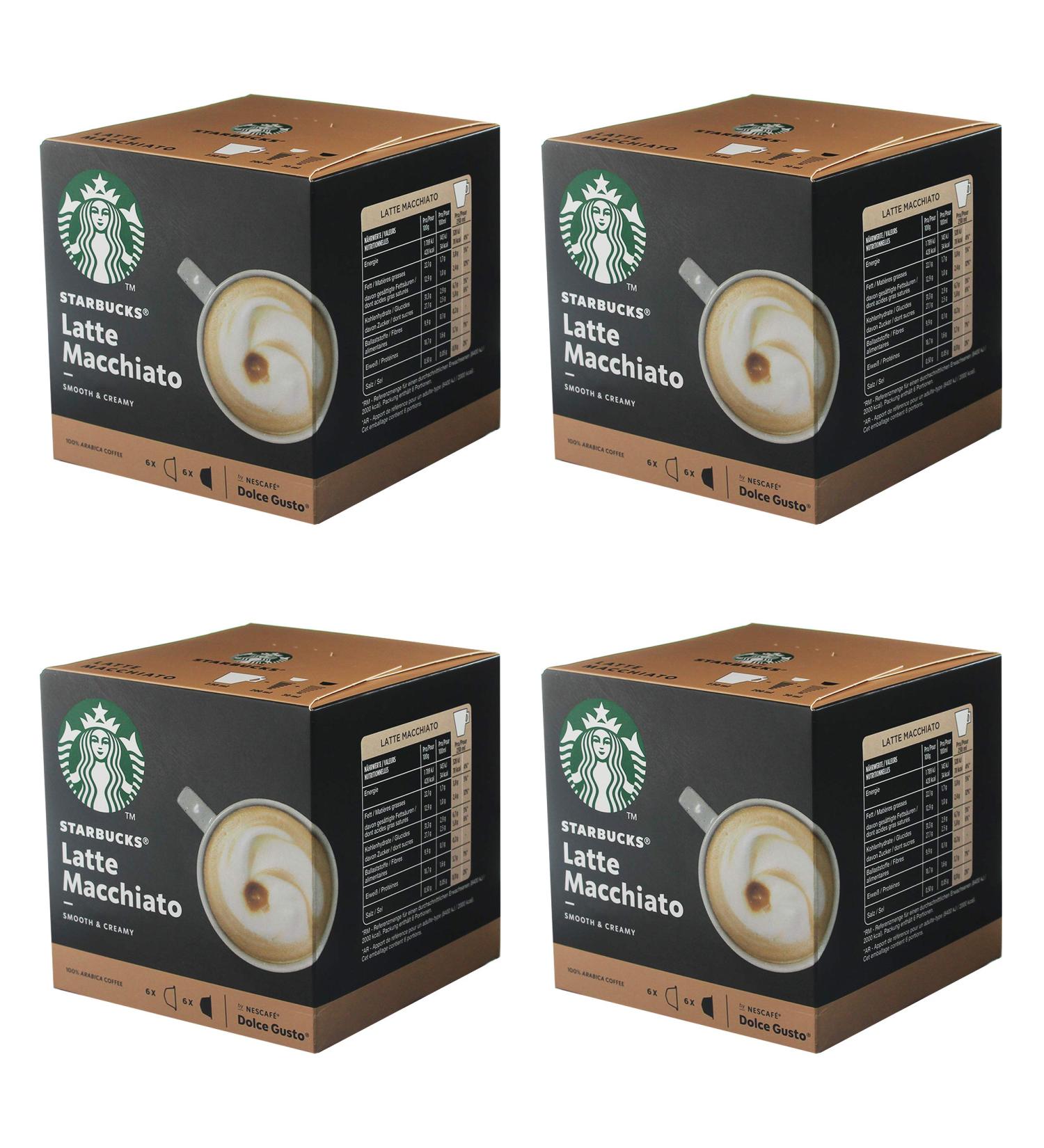 Starbucks Nescaf Dolce Gusto Latte Macchiato Pack of 4 boxes of 12 coffee capsules - Buy Online on GoSupps.com