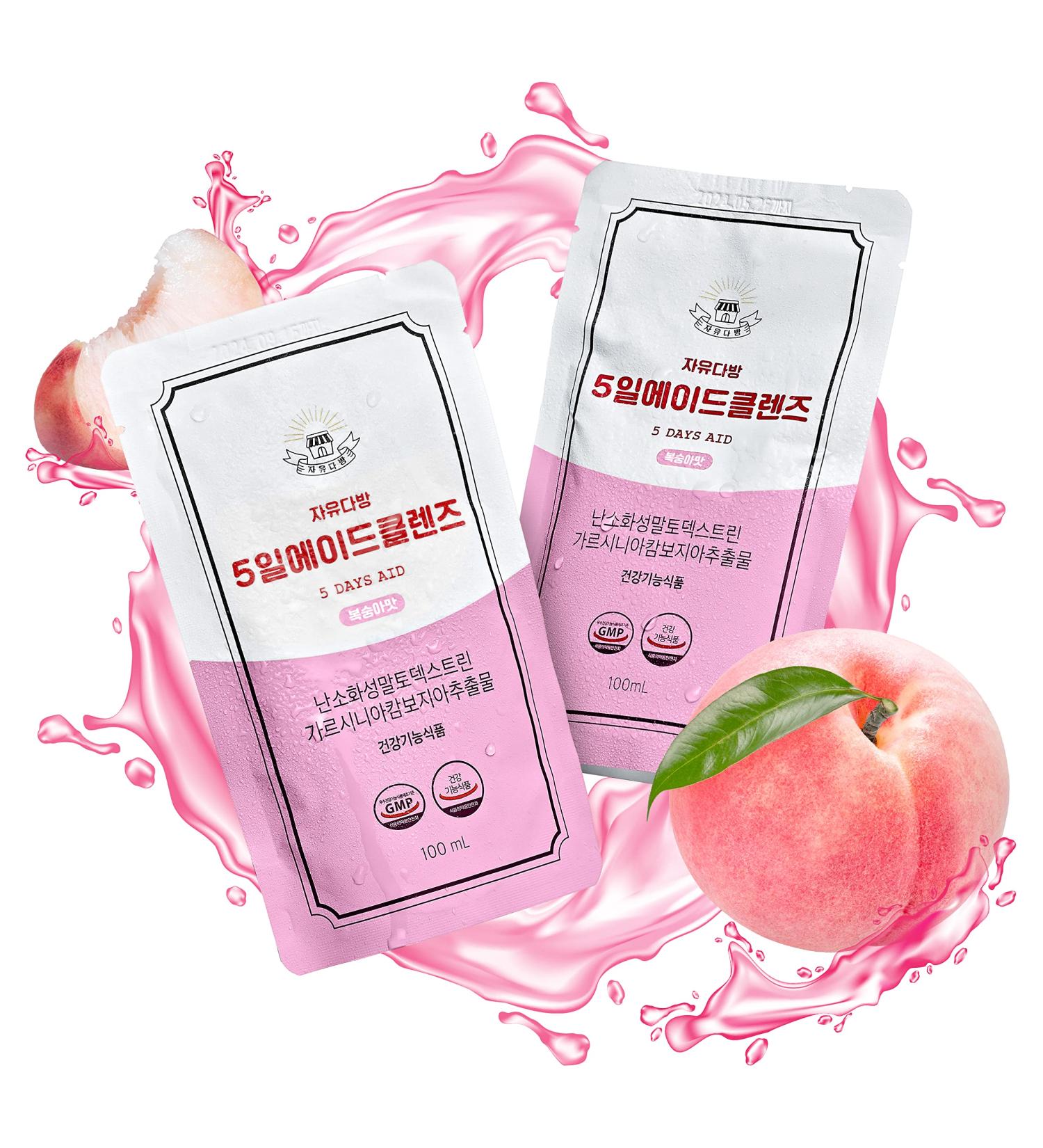 FreedomCafe 5 Day Detox Cleanse Ade Peach - 5 Pack (16.90oz) | Supports Healthy Digestion | Promotes Regular Bowel Movements | Weight Management Detox Cleanse Liquid - Buy Online on GoSupps.com