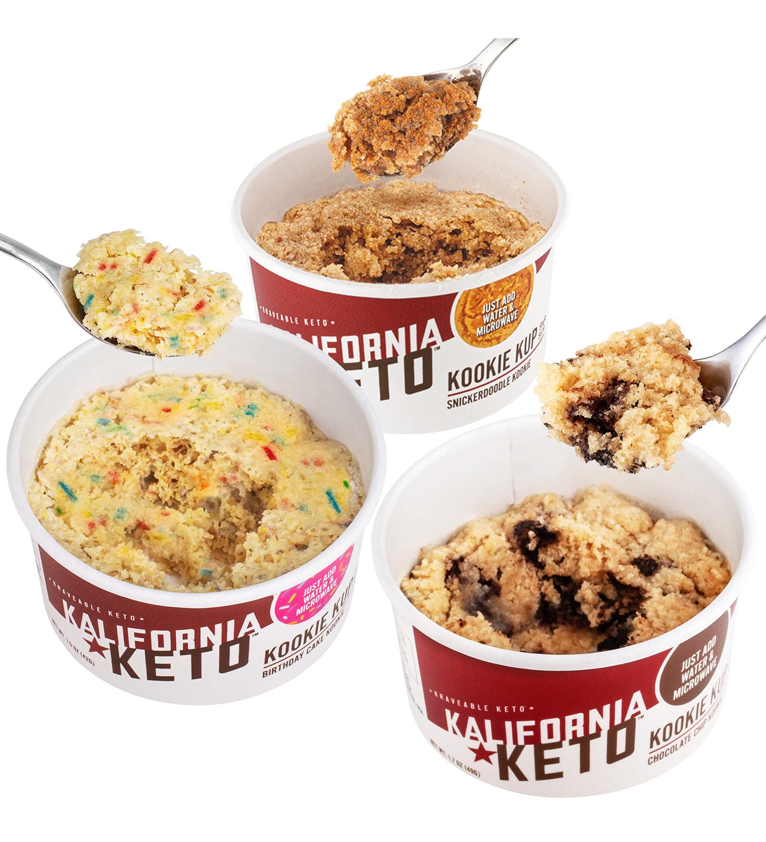 Kalifornia Keto Cookie Cup Variety Pack - Low Carb, Keto-friendly, Low Sugar Snack | Soy, Gluten, Grain Free (6 Count) - Buy Online on GoSupps.com