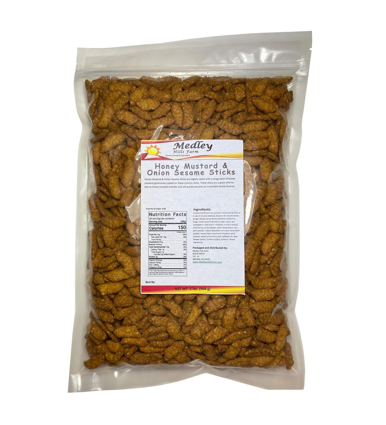 Honey Mustard & Onion Sesame Sticks 2 Lbs - Made in USA | Delicious & Fresh Snack - Buy Online on GoSupps.com