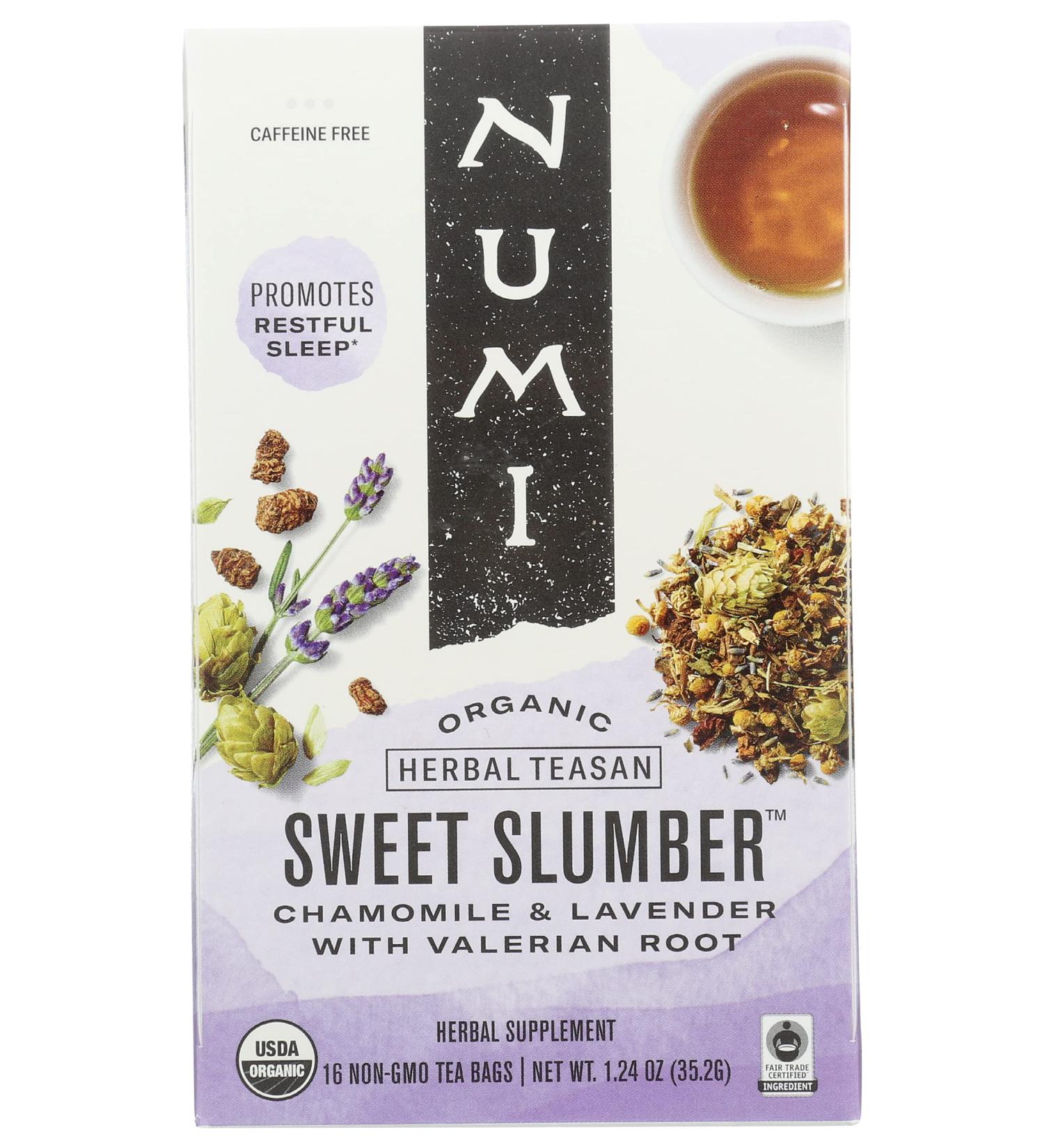 Numi Tea Organic Herbal Sweet Slumber - Caffeine-Free 16 Tea Bags (1.24 oz) - Buy Online on GoSupps.com