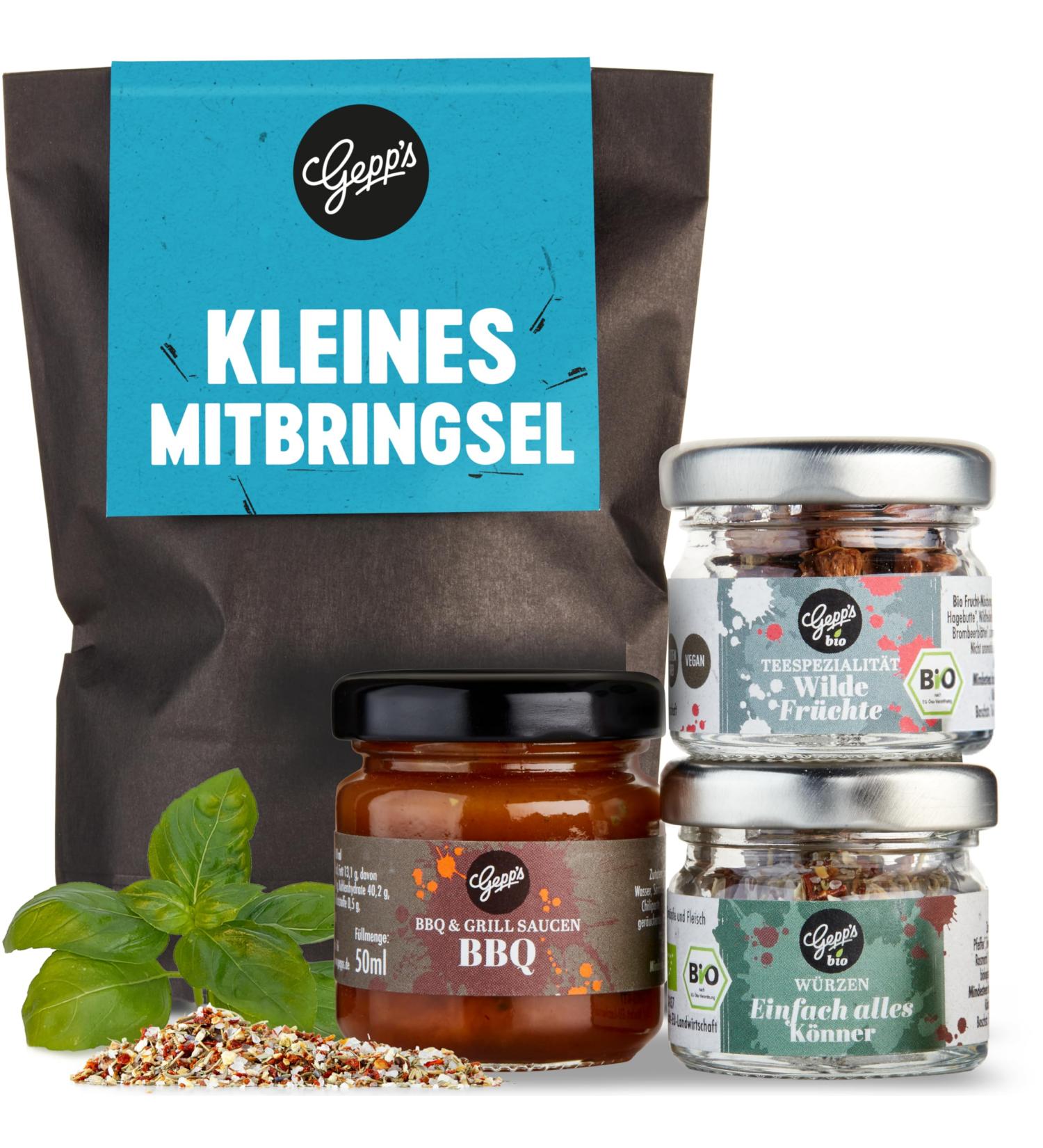 Gepps Delicatessen Wonderer Bag - Small Souvenir Gift Box with BBQ Sauce Organic Spices & Tea | Perfect Delicatessen Gift Basket for Every Occasion - Buy Online on GoSupps.com