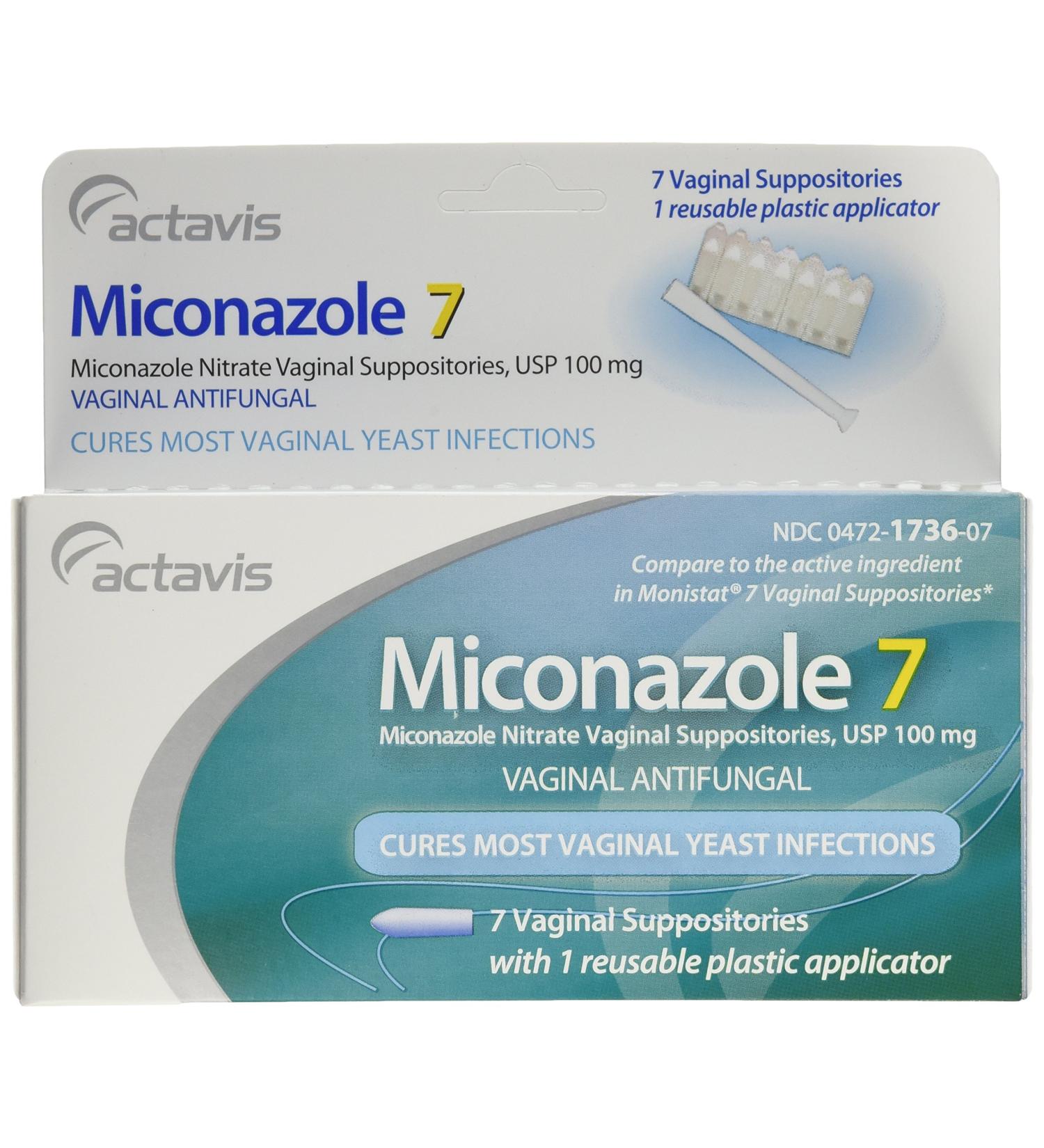 Miconazole 7 Day Vaginal Suppositories 100 mg - Effective Yeast Infection Relief - 7 Suppositories for Fast Shipping Internationally - Buy Online on GoSupps.com