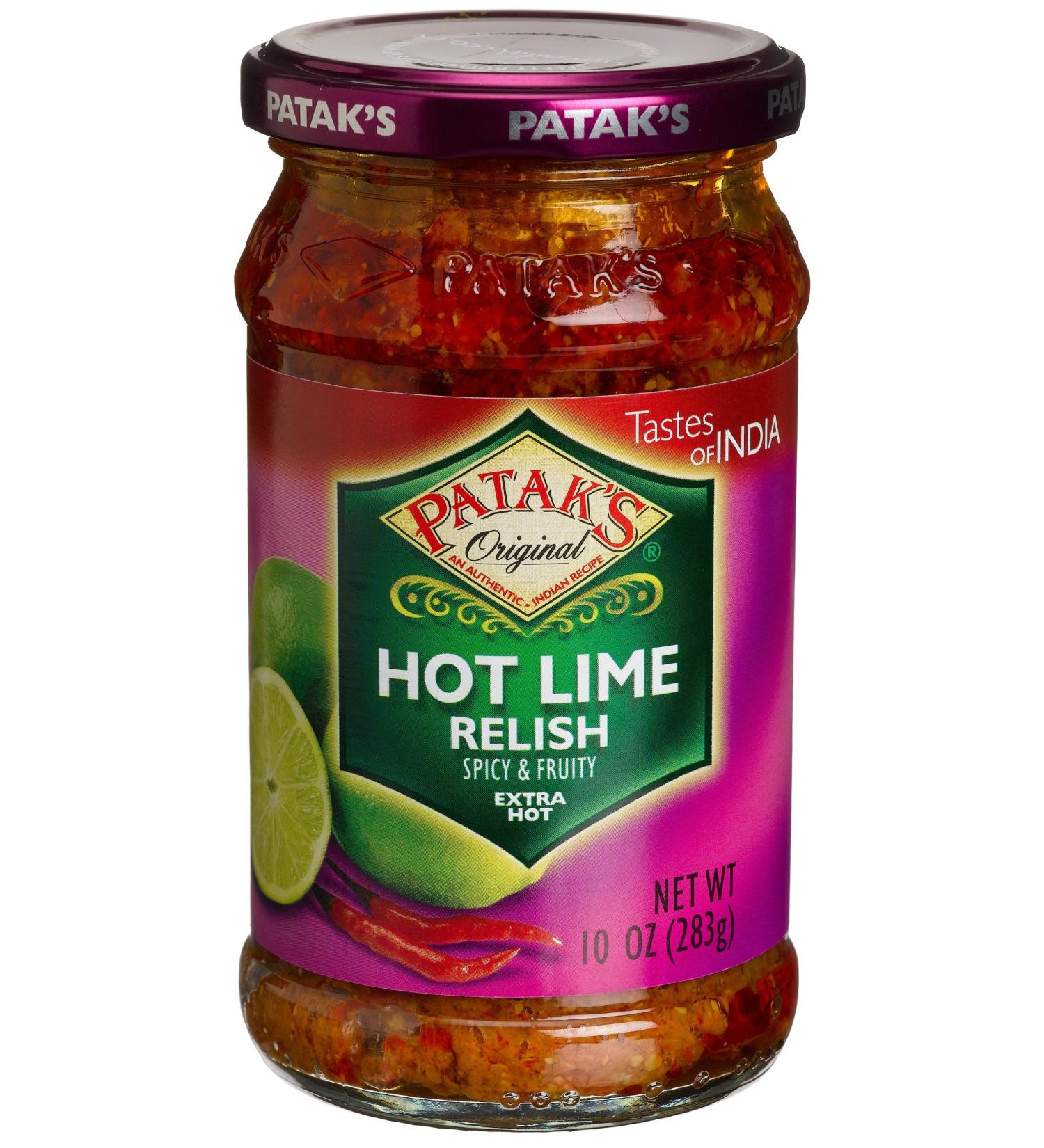 Patak's Hot Lime Relish, Extra Hot, 10 Ounce (Pack of 6)