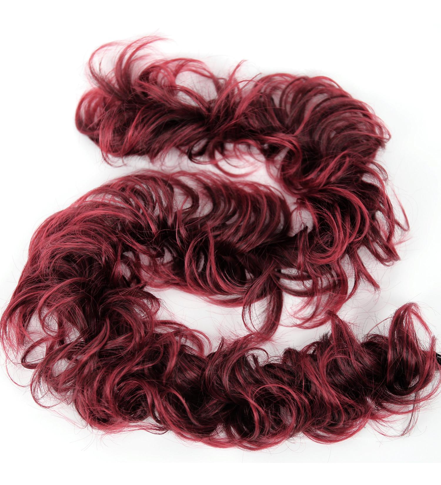 CAISHA XXL Voluminous Curly Messy Bun Red Mix Hairpiece Updo | Bridal Hairstyle HW28 Red Mix - Buy Online on GoSupps.com