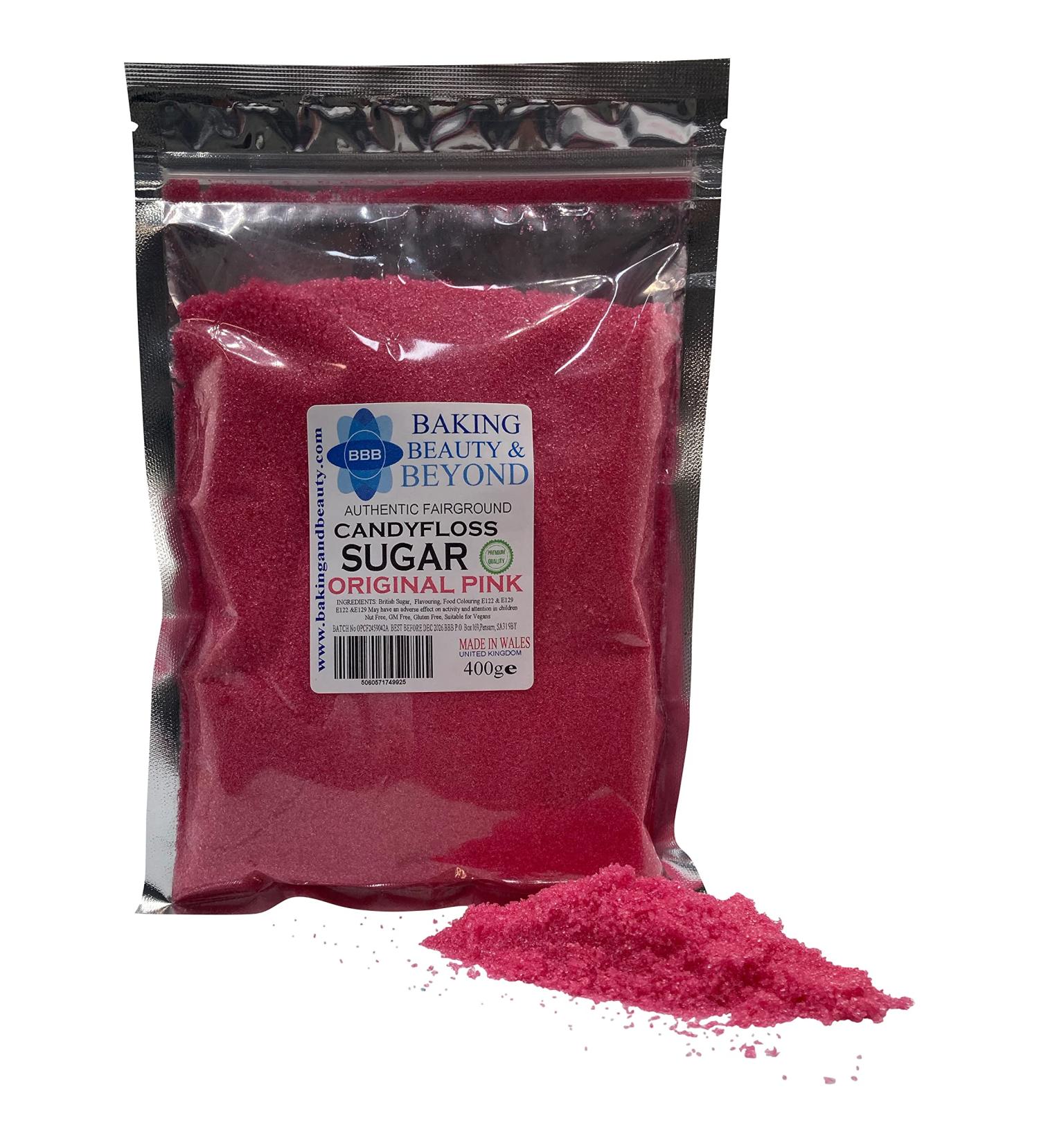 Baking Beauty and Beyond Premium Cotton Candy Floss Sugar - 400g Original Pink Flavor - Buy Online on GoSupps.com