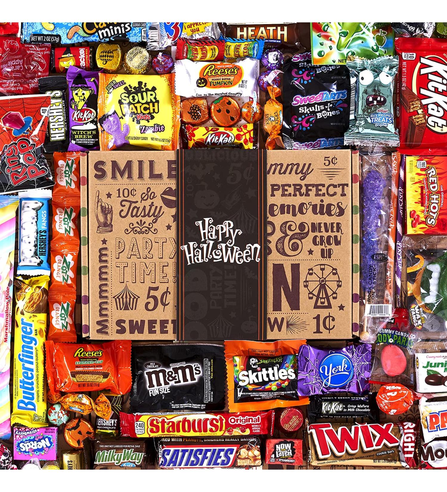 Halloween Candy Care Package - 80 Count Gift Assortment with Milk Chocolate Skulls, Eyeballs, Pumpkins, Seasonal Foil Candies, and More! Perfect for Kids, College Students - Treat Basket - Buy Online on GoSupps.com