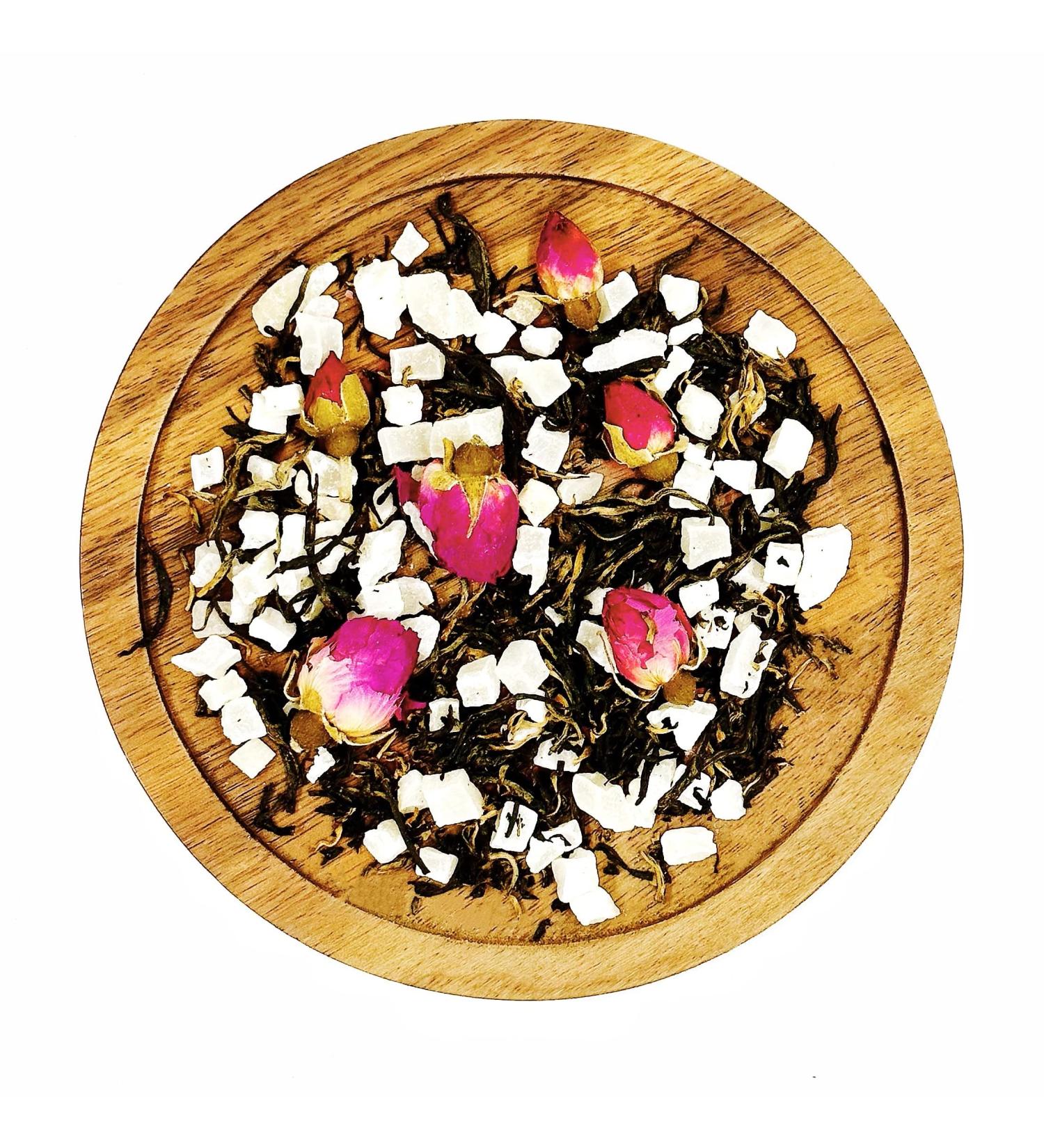  Add Fruits Black Tea Rose & Peach Black Tea Ingredients: whole roses white peaches and fine black tea 100% vegetable - Buy Online on GoSupps.com