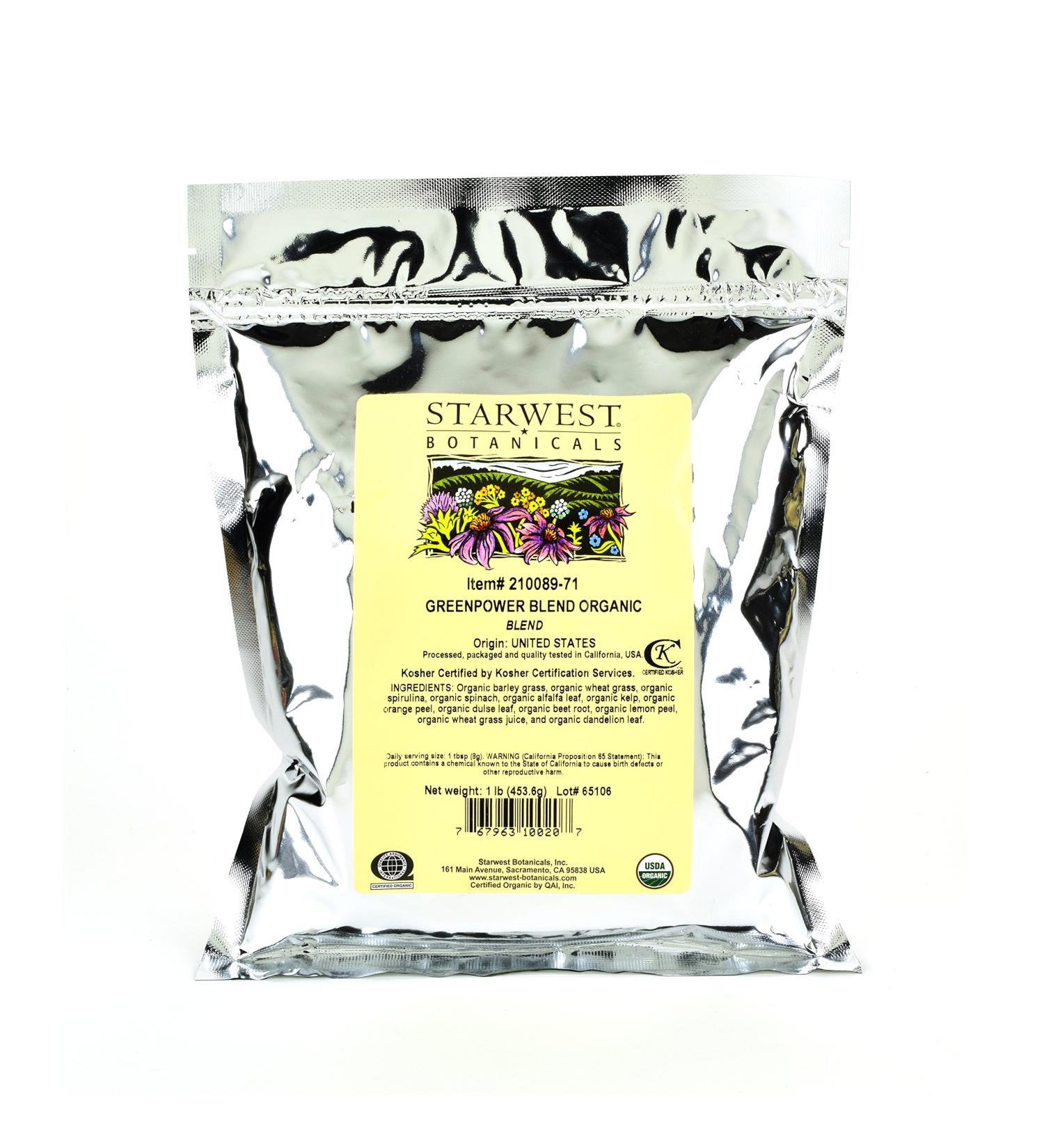 Starwest Botanicals Organic Greenpower Blend 1 lb (453.6 g) - Buy Online on GoSupps.com