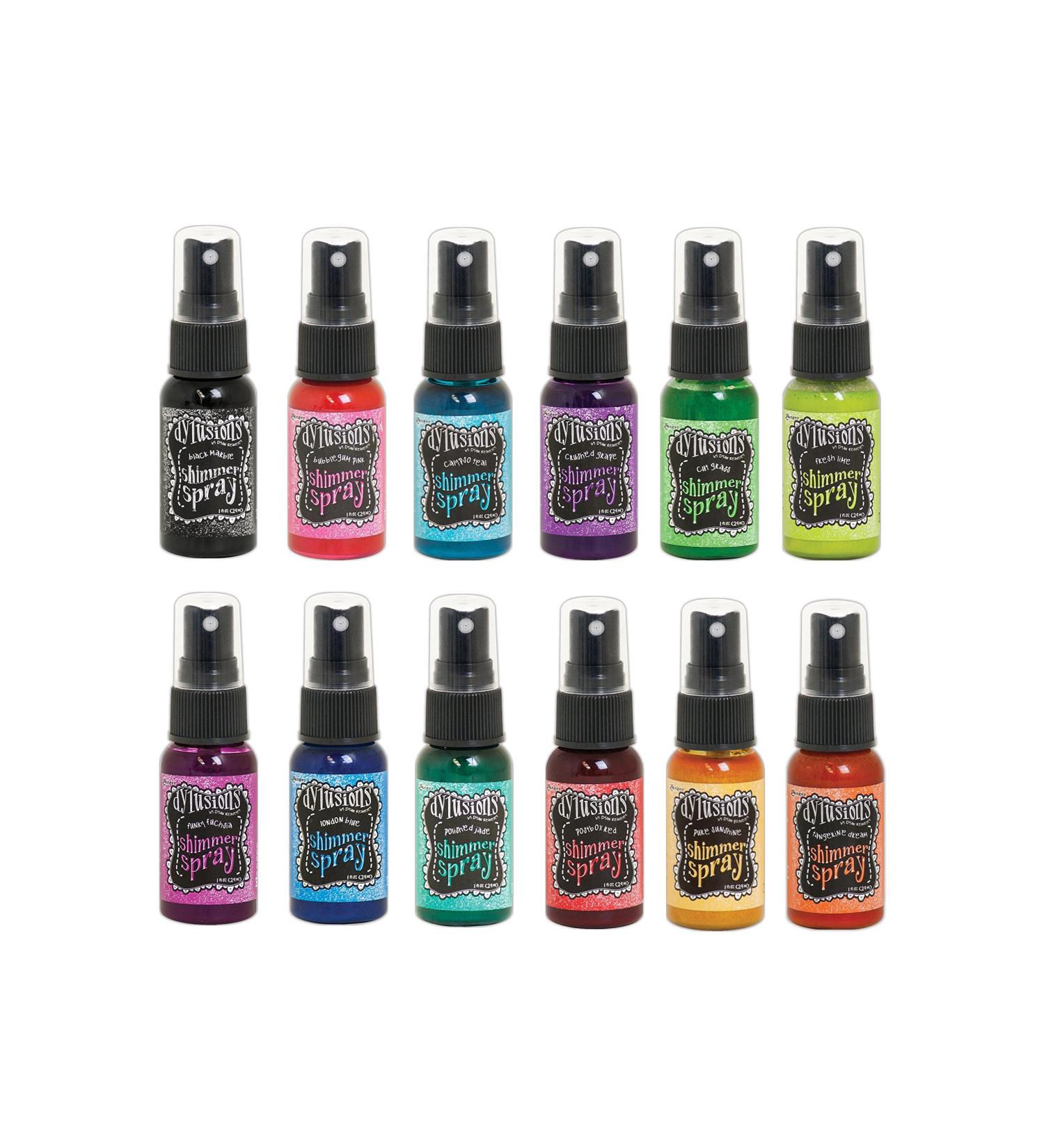 Ranger Dylusions Shimmer Spray Bundle - 12 Bottles 1 fl oz | Vibrant Colors for Art Projects - Buy Online on GoSupps.com