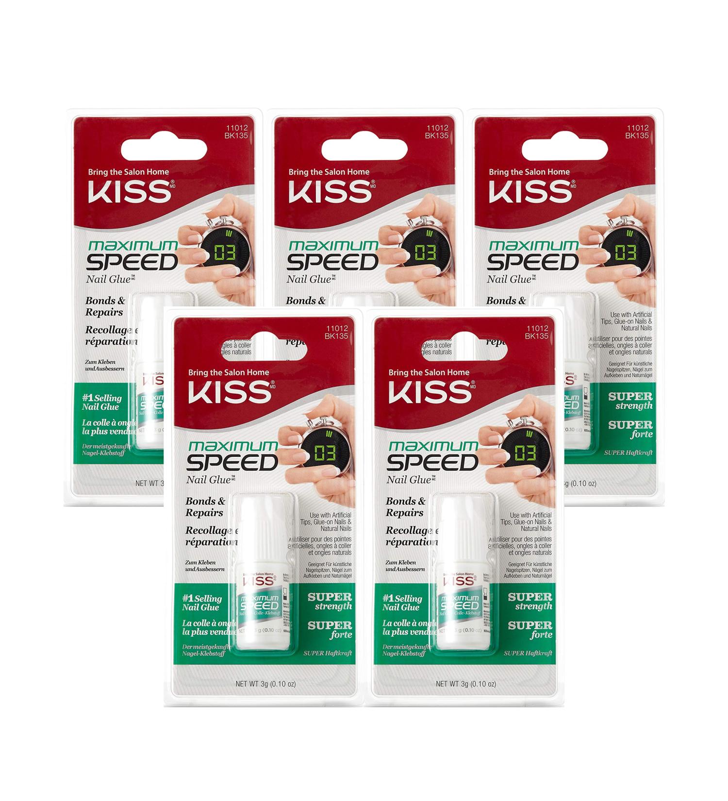Kiss Maximum Speed Nail Glue BK135 (5 Pack) - Strong Adhesive for Quick Nail Repairs - Buy Online on GoSupps.com