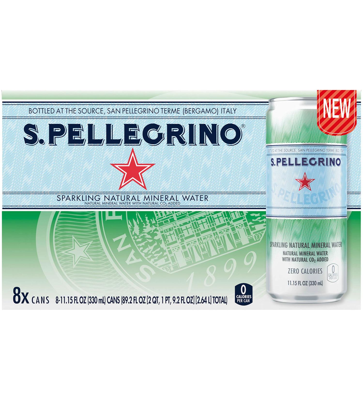 S.Pellegrino Sparkling Natural Mineral Water 11.15 fl oz | Pack of 8 - Buy Online on GoSupps.com