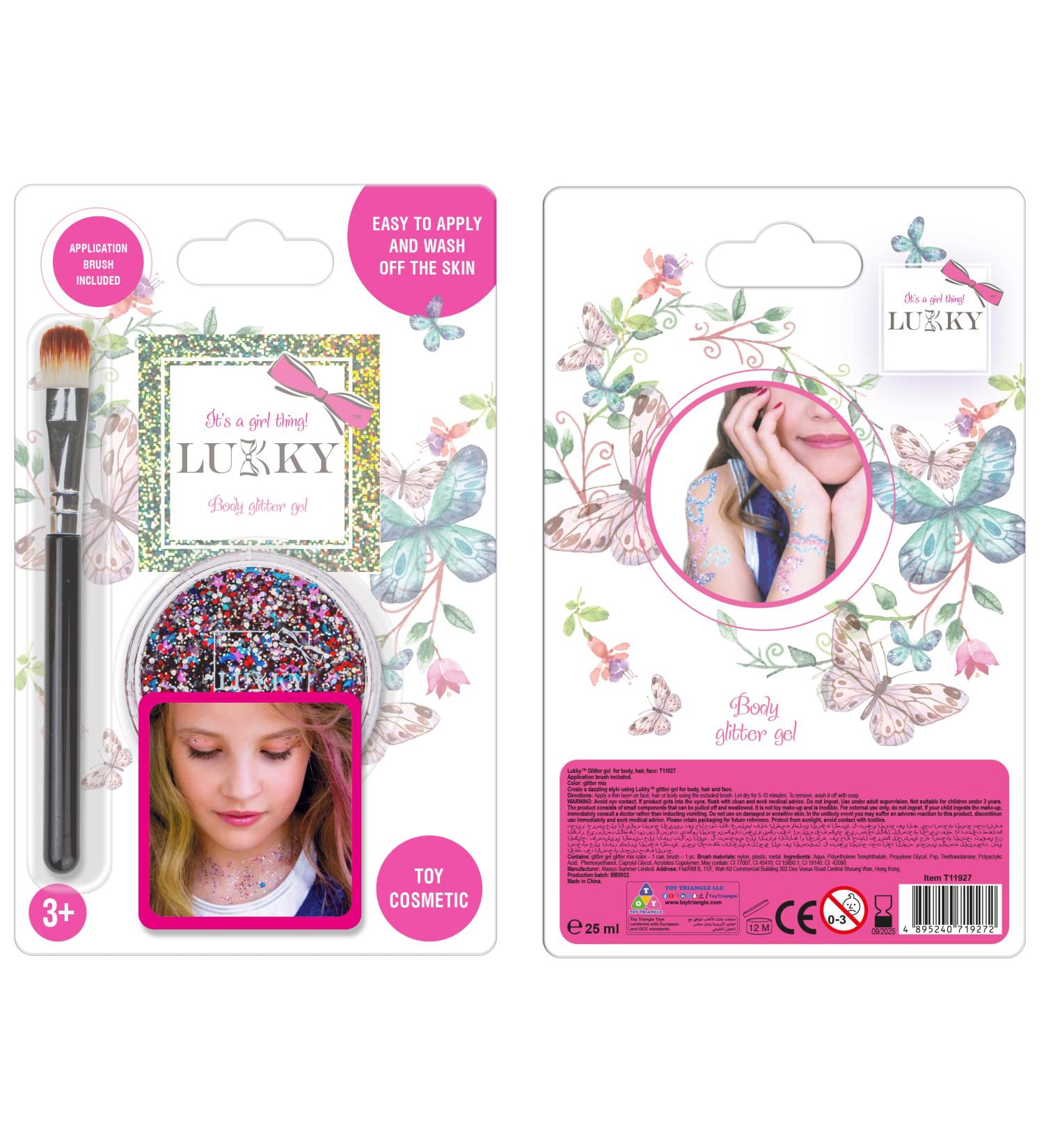 Lukky Lukky Glitter Body Gel with Brush (25 ml) (Mixed Colour)