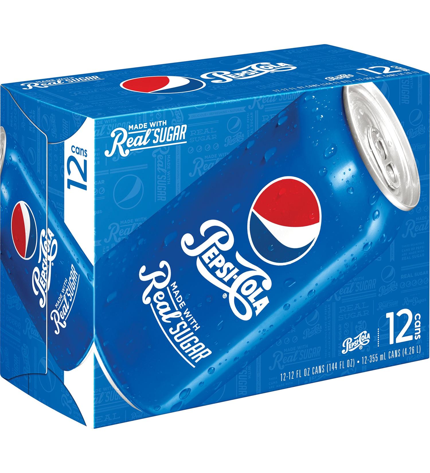 Pepsi Made with Real Sugar 12 Pack - Authentic Taste - Buy Online on GoSupps.com