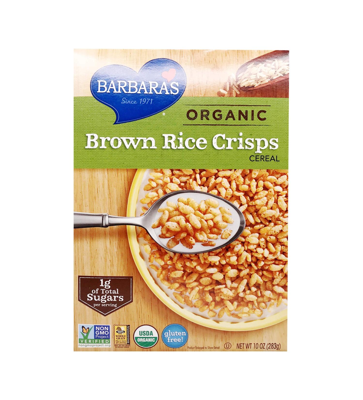 Barbara's Bakery Organic Brown Rice Crisps Cereal - 10 oz | Gluten-Free & Nutritious - Buy Online on GoSupps.com