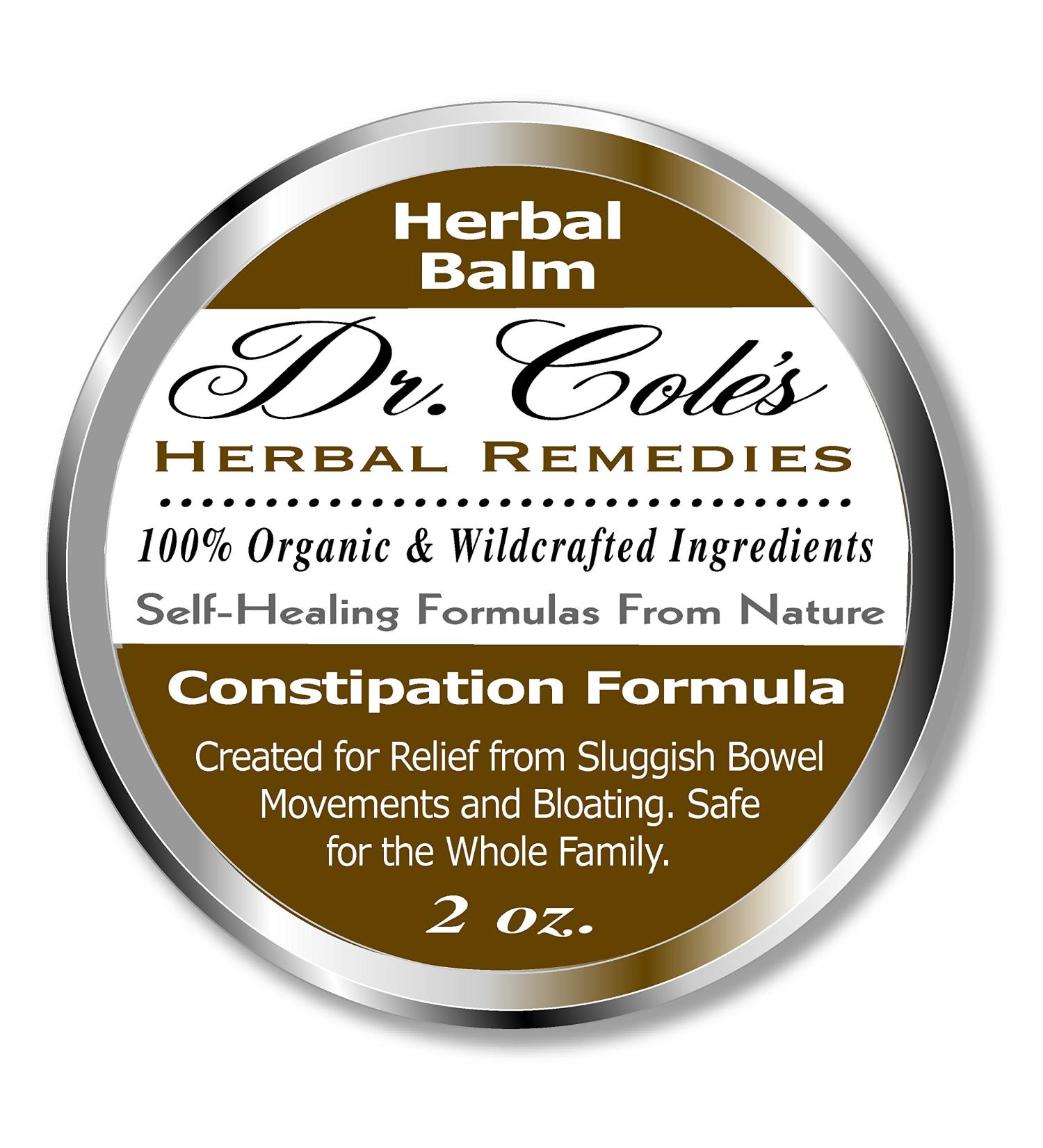 Dr. Cole s Organic Herbal Constipation Balm External Ointment for Comfort & Ease 100% Organic & Wildcrafted Ingredients Safe for All Ages & Pets Metal Twist-Off Jar 2 oz - Buy Online on GoSupps.com