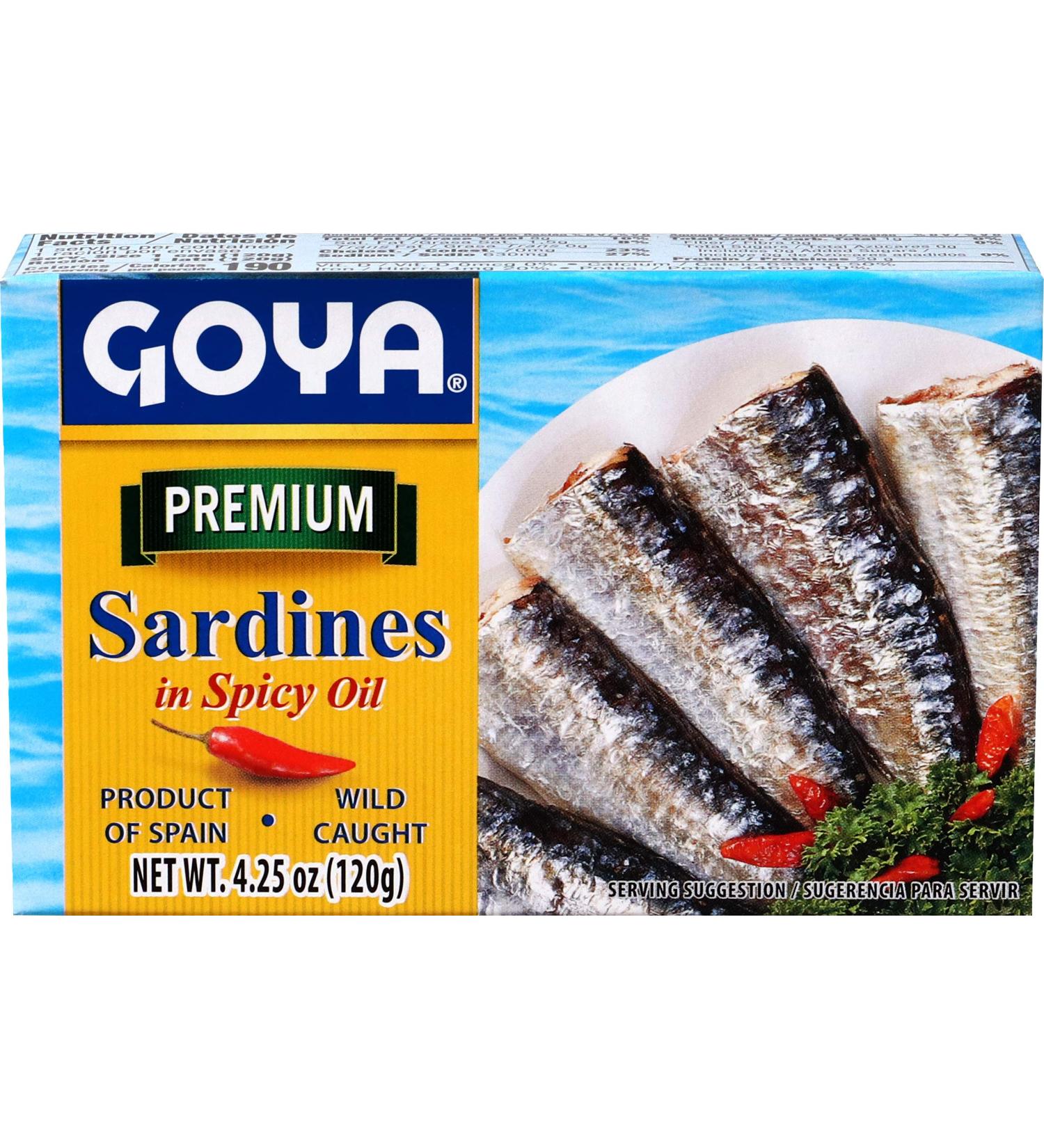 Goya Foods Premium Sardines in Spicy Oil 4.25oz (Pack of 25) - Best Quality Sardines for Sale - Buy Online on GoSupps.com