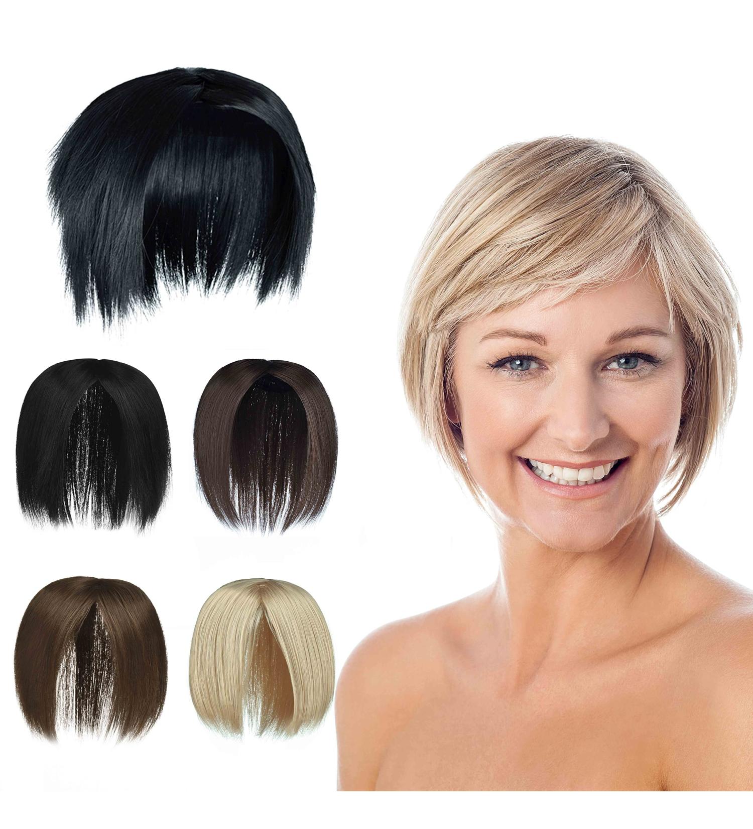 Yamel Hair Toppers for Women - Black Straight Synthetic Wiglets with 2 Clips - Hairpieces for Thinning Hair - Buy Online on GoSupps.com