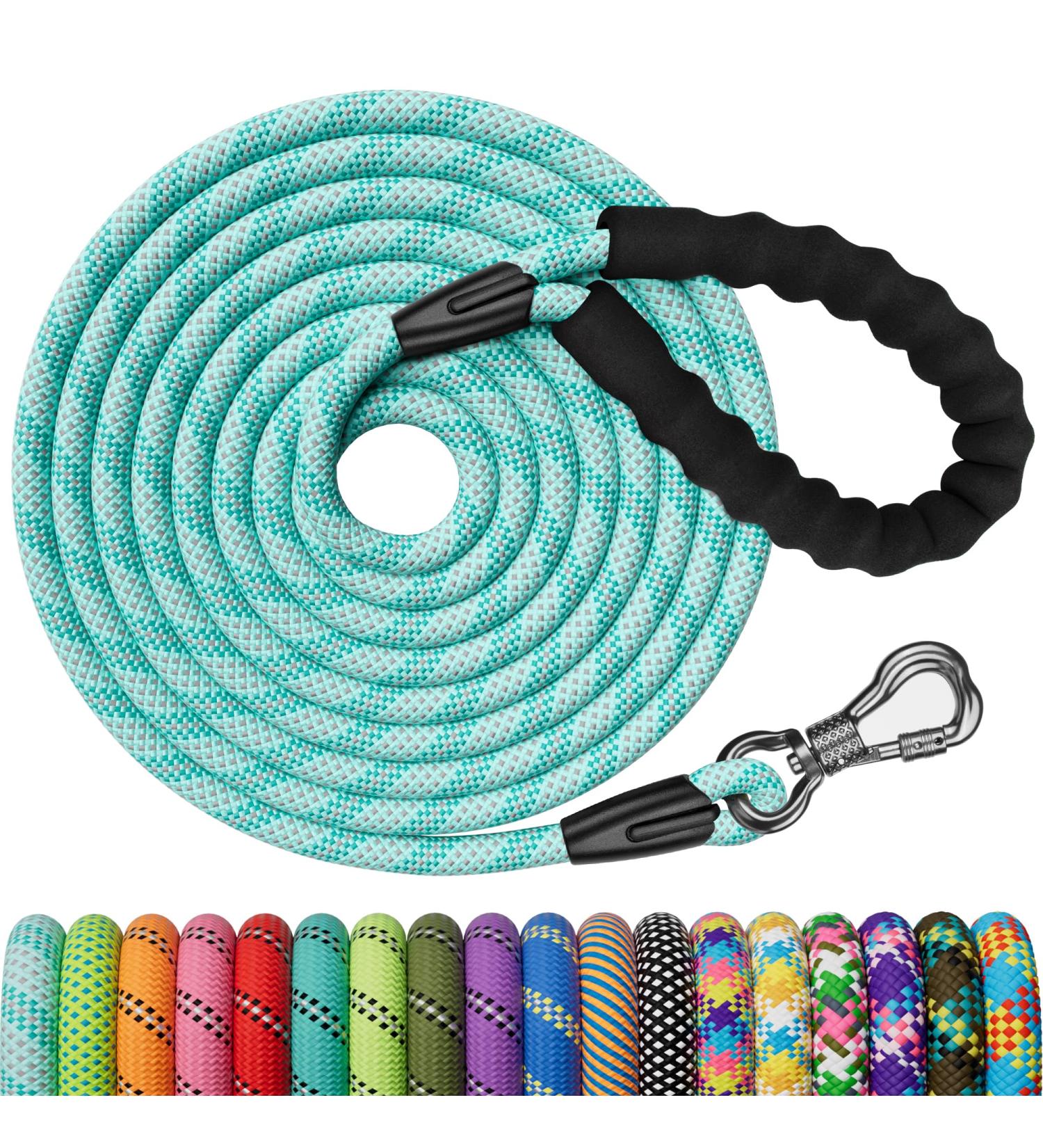 X XBen Durable Tow Lines for Dogs - 3m to 30m Strong Leash with Padded Handle & Lockable Carabiner - Best Training Line for Small & Medium Dogs - Baby Blue - Buy Online on GoSupps.com