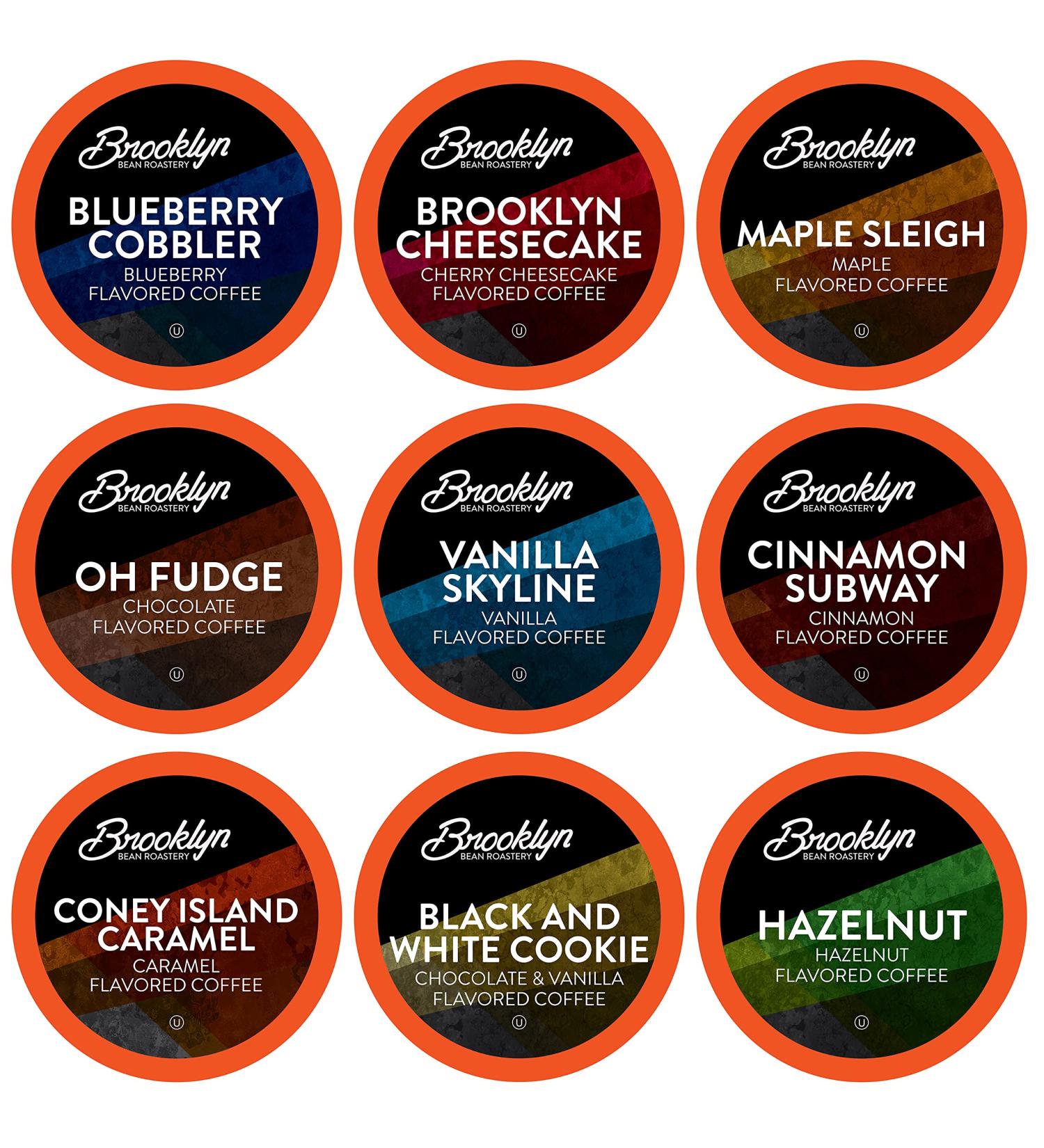 Brooklyn Beans Flavored Gourmet Coffee Pods Variety Pack - 40 Count - Compatible with 2.0 Keurig K Cup Brewers - Buy Online on GoSupps.com