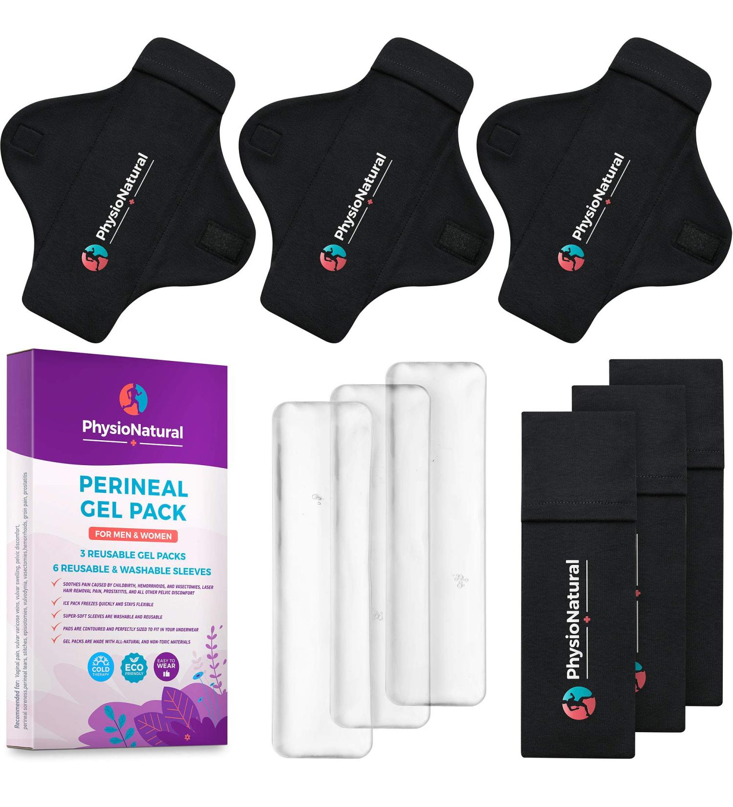 Reusable Perineal Ice Packs for Hemorrhoids & Postpartum Relief - Washable Sleeves, Ideal for Vaginal Pain & Groin Discomfort - Buy Online on GoSupps.com