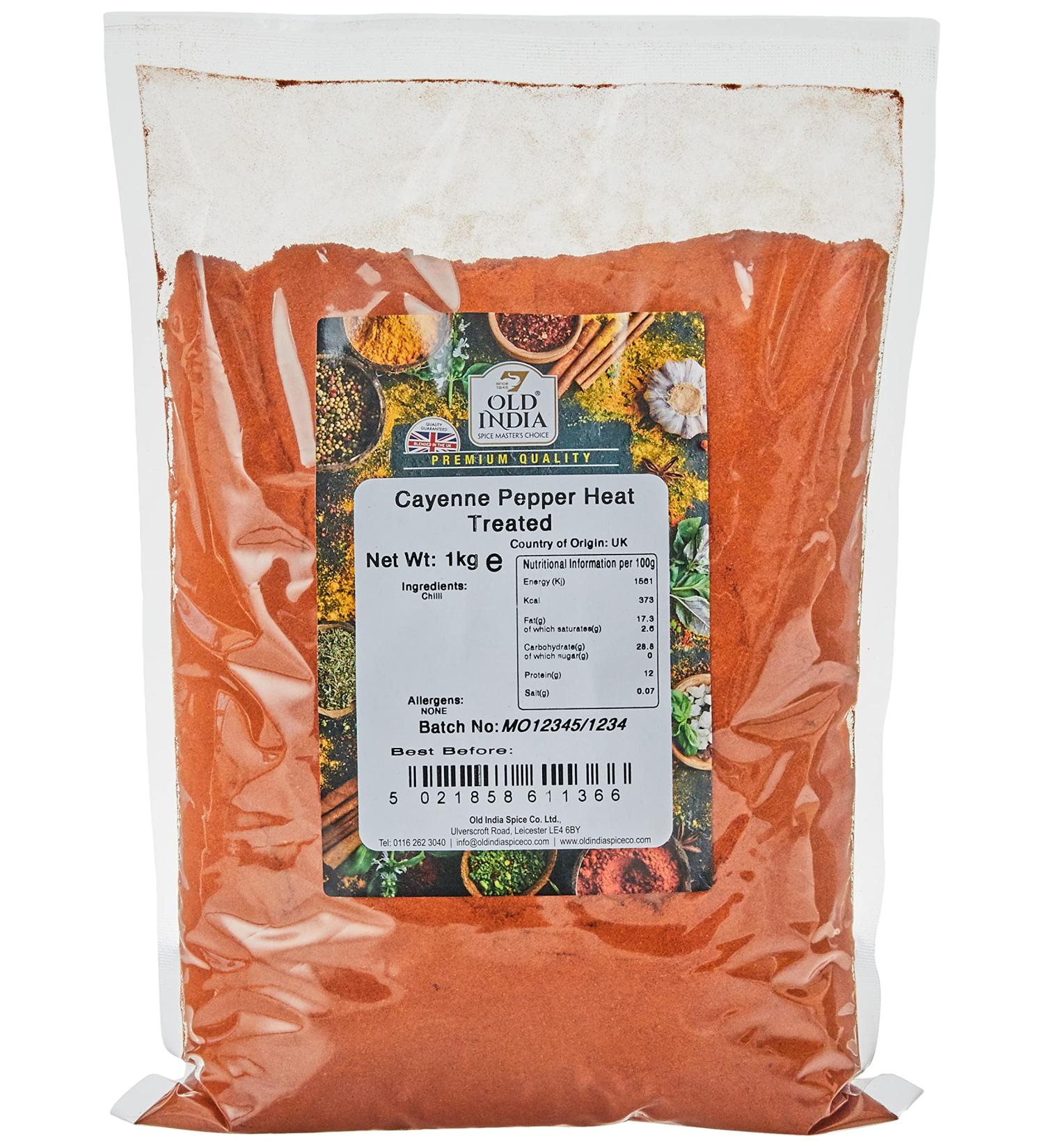 Old India Cayenne Pepper Heat Treated - 1kg - Buy Online on GoSupps.com